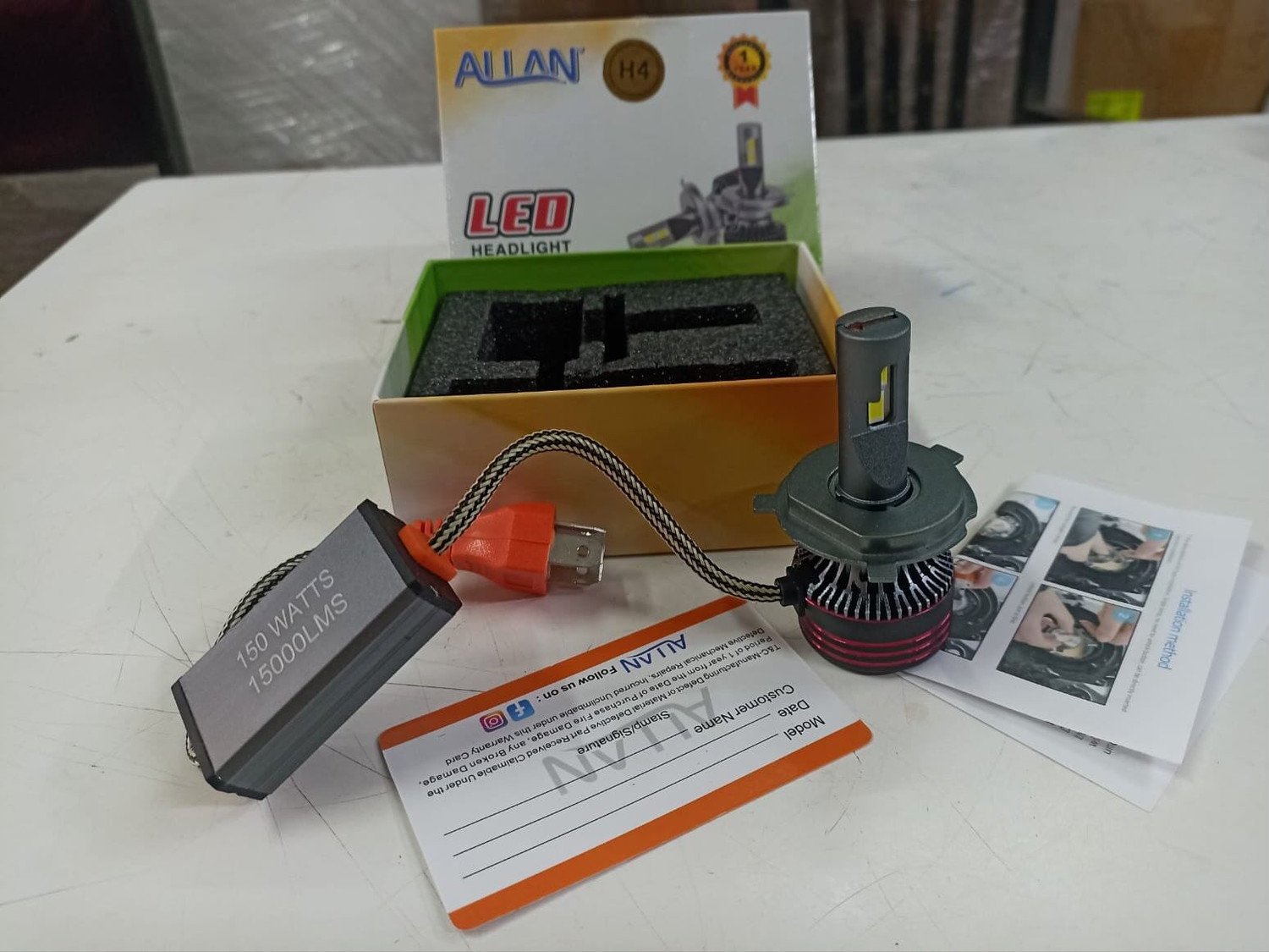 Image of Amrut Allan H4LED Headlight Bulb For Motorcycle & Scooter Super Bright White Light Headlight Motorbike LED (12 V, 150 W)