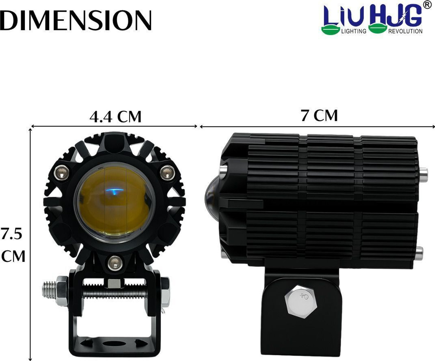 Image of LIU HJG CNC Cut Design Mini Drive Fog Light Yellow, White, Red Devil Eye Light 80W 12V Fog Lamp Car, Motorbike, Truck, Van LED (12 V, 80 W)