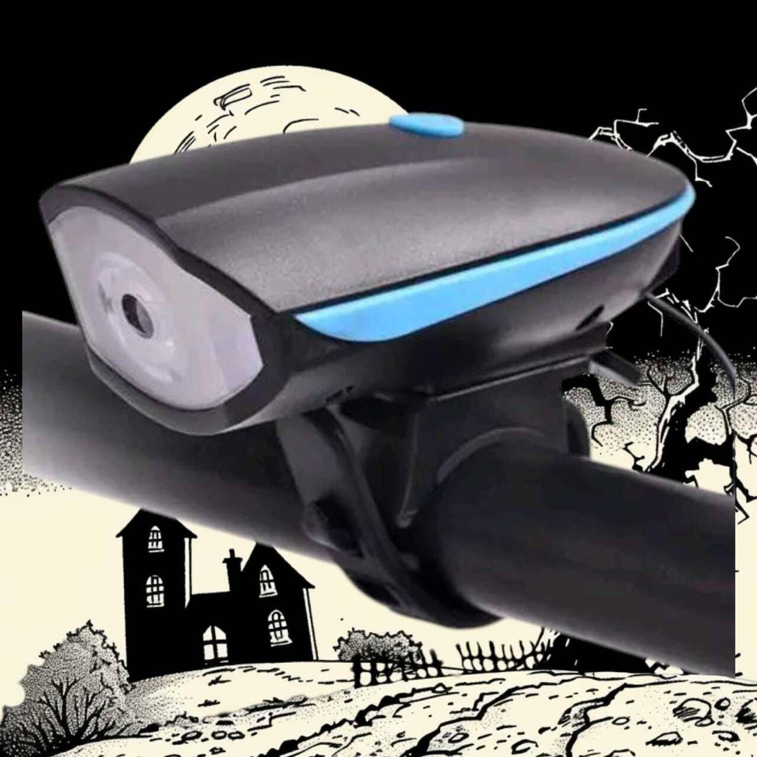 Bicyclelights Multi-Function LED Bicycle Headlight with Built-in Horn Cycle Light Headlight Motorbike LED for Indian (9 V, 10 W)