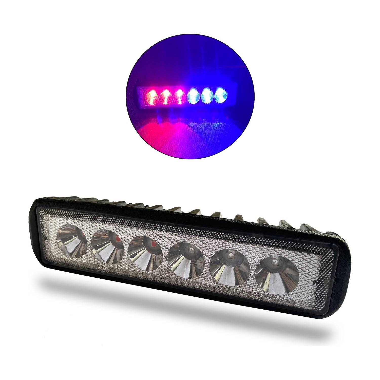 Autofledge 6 LED Blue Red Headlight Strobe LED Light Flasher for Car/Bike/Cycle/Tractor VLBPL2 Interior Light Car, Motorbike, Truck, Van LED (12 V, 10 W)
