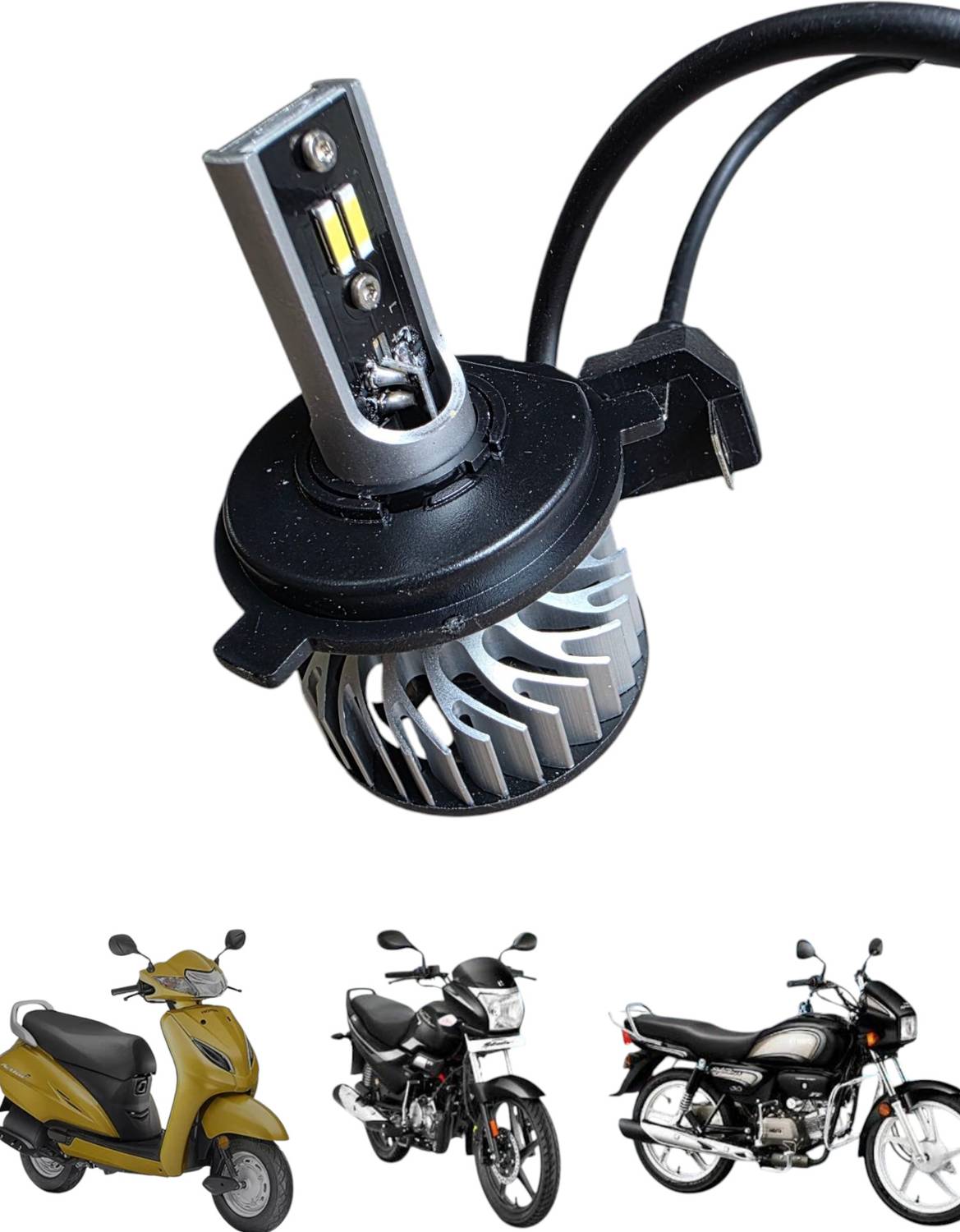 BIKEBLOOM Led bulb for headlight 60w(white colour) pack of 1pc Headlight Motorbike LED for Honda, TVS, Hero (12 V, 60 W)