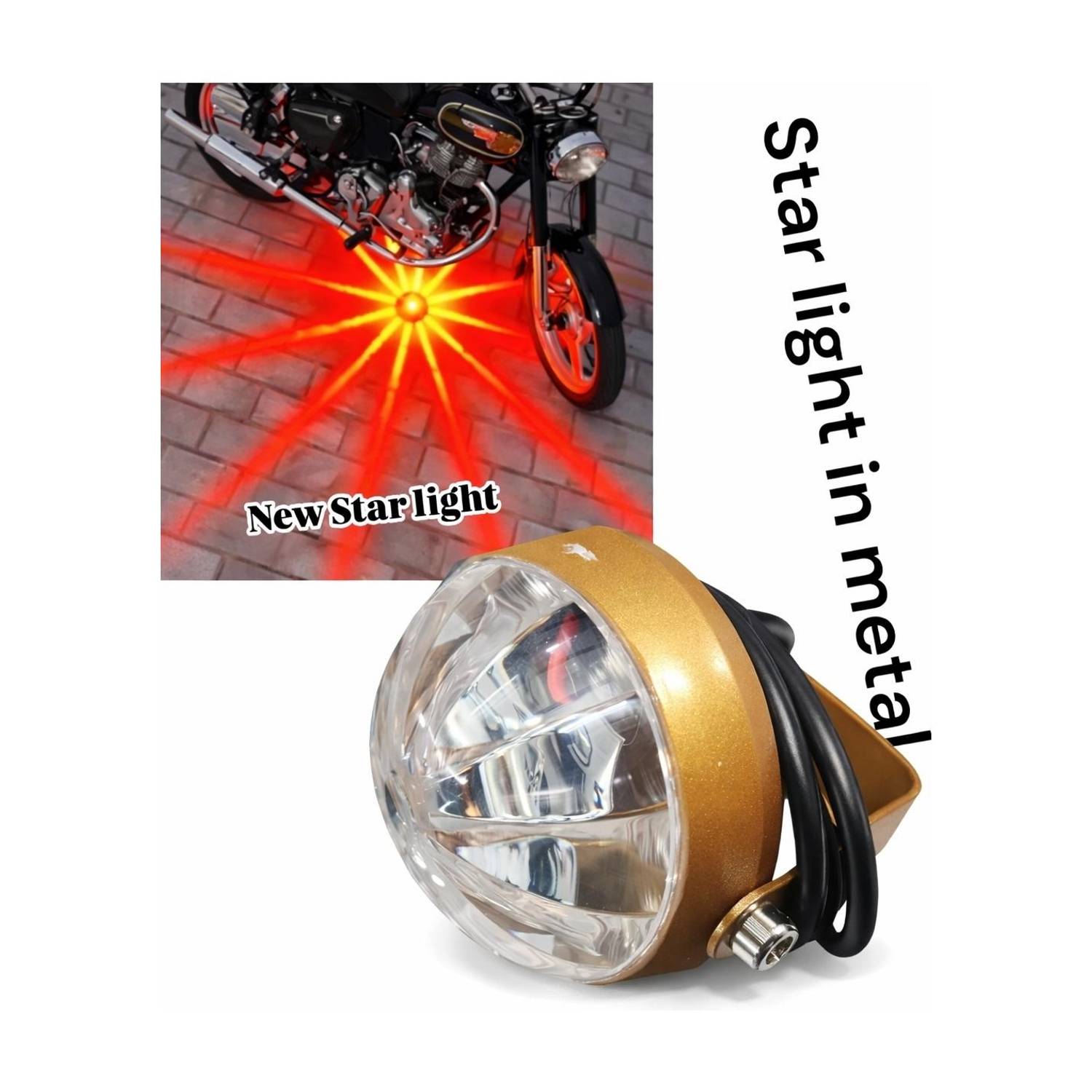 BIKEBLOOM Star led light for all Motorbikes(red colour) in metal body Side Marker Motorbike LED (12 V, 25 W)