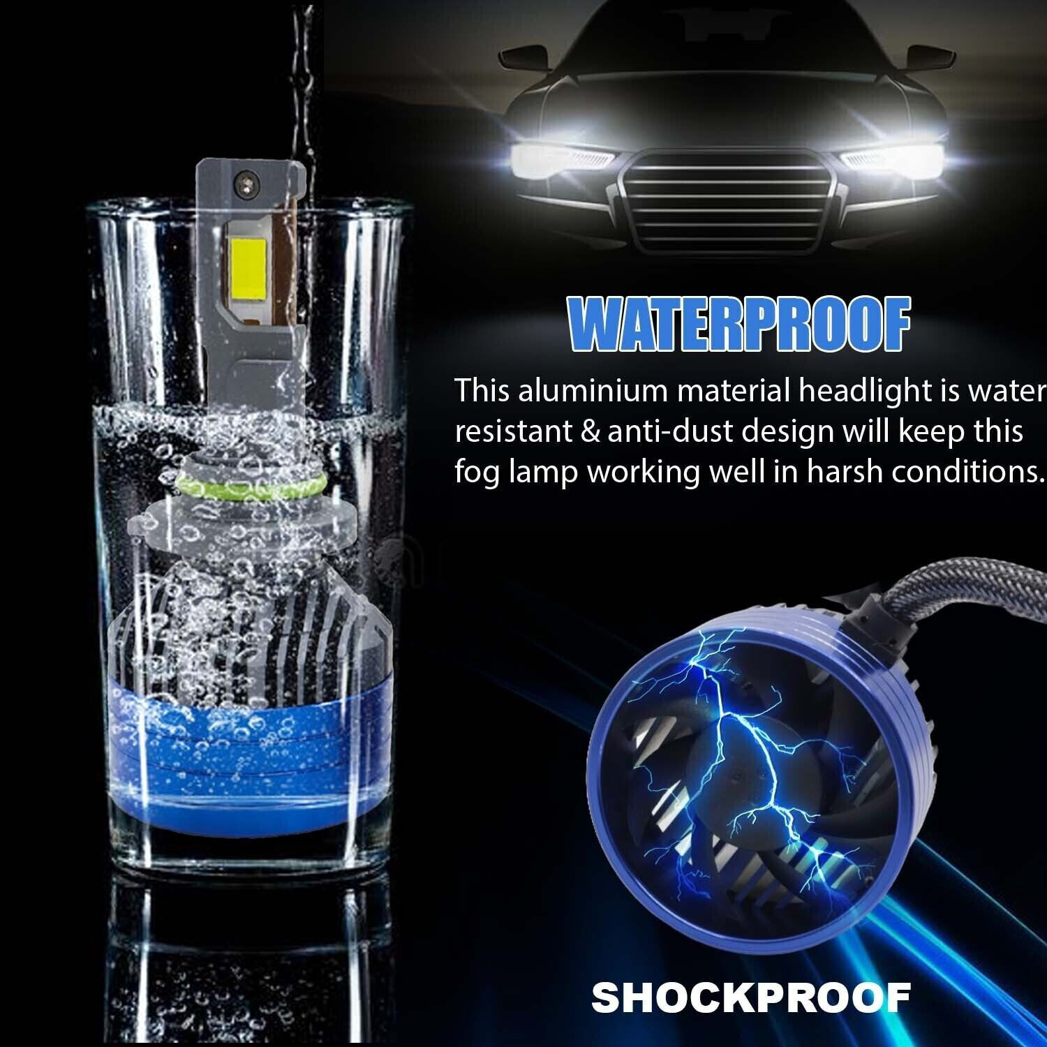Image of LIU HJG White LED 300W DC 12V-80V Headlight Bulb Headlight Car LED (12 V, 300 W) (Universal For Car, Pack of 2)