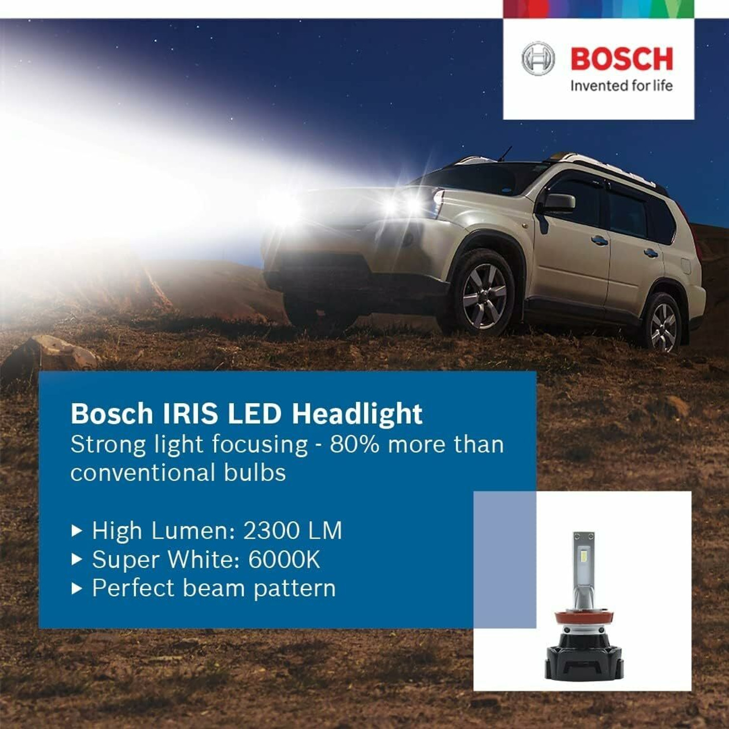 Image of BOSCH F002H52013FT9 Headlight Car, Truck, Van LED (12 V, 30 W)