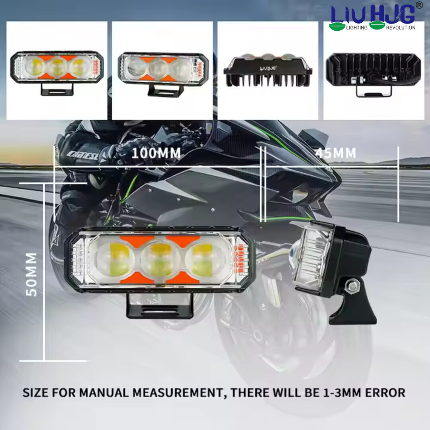 Image of LIU HJG Yellow /White 40-60W 3 LED Fog Light with Red /Blue Flashing Mode Fog Lamp Car, Motorbike, Truck LED (12 V, 60 W)