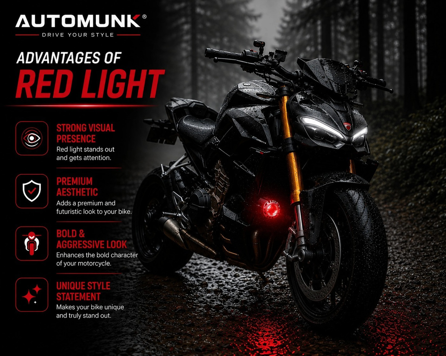 Image of automunk 8 led light vehicle light bulb Fog Lamp Motorbike, Car LED (12 V, 48 W)