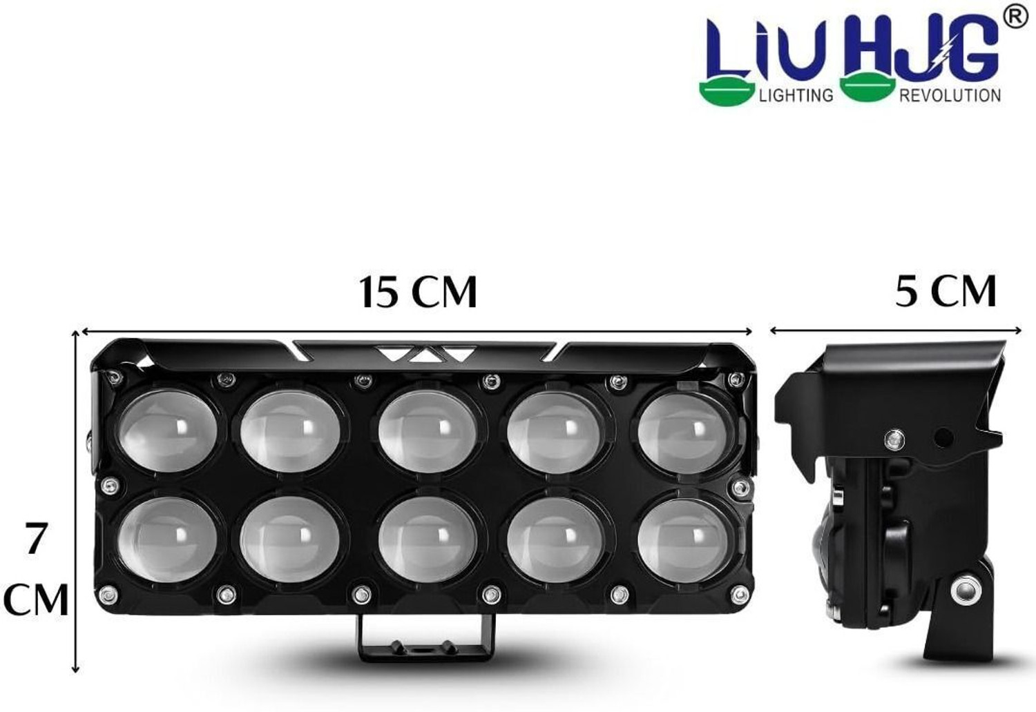 Image of LIU HJG Yellow /White 10 Lens 54W Fog Light With Red /Blue Light Feature Fog Lamp Car, Motorbike, Truck, Van LED (12 V, 54 W)