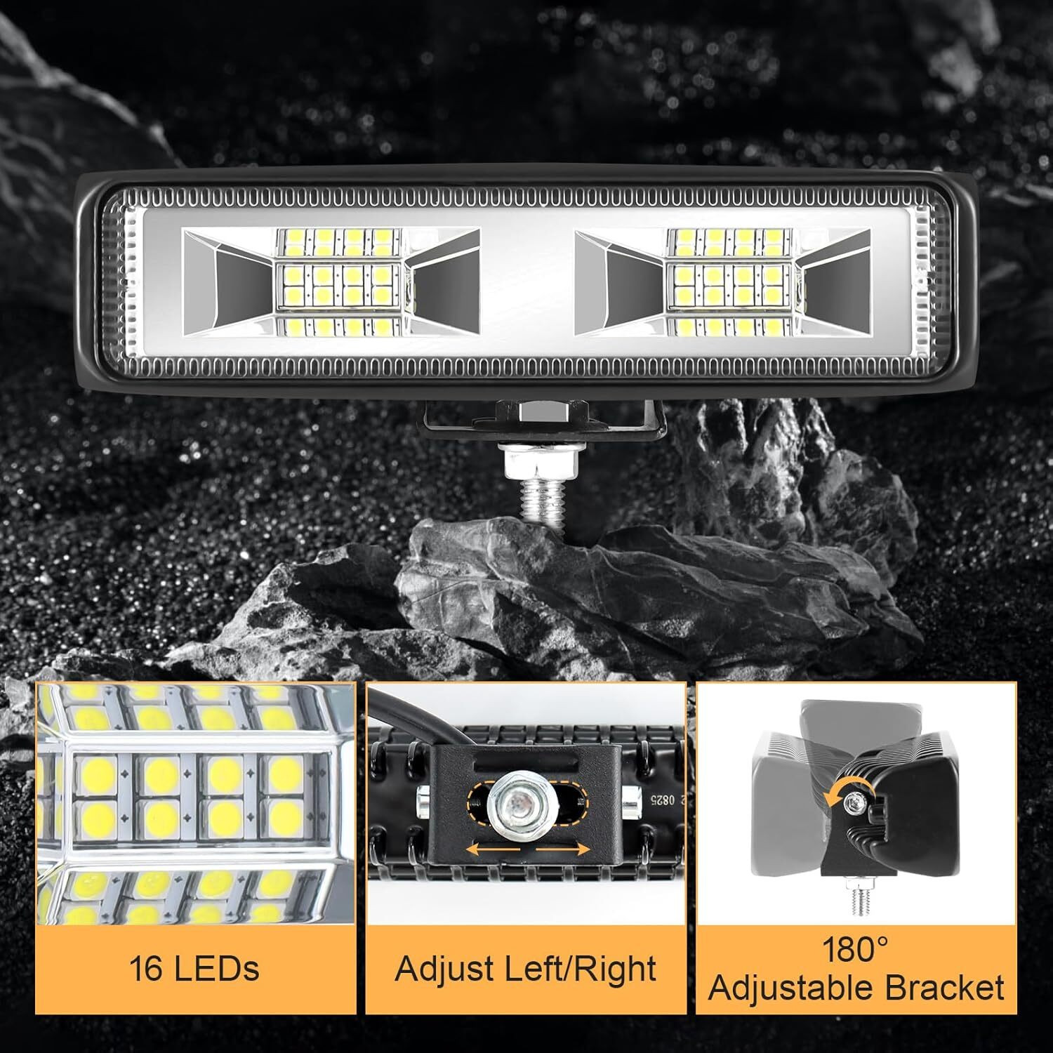 Image of AUTO PEARL 5.7 Inch 48W Auxiliary Light Bar White Color Work Spot Light for Car A284 Fog Lamp Car LED for Porsche (12 V, 48 W)