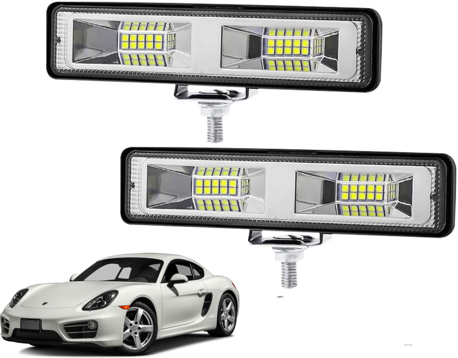 Image of AUTO PEARL 5.7 Inch 48W Auxiliary Light Bar White Color Work Spot Light for Car A284 Fog Lamp Car LED for Porsche (12 V, 48 W)
