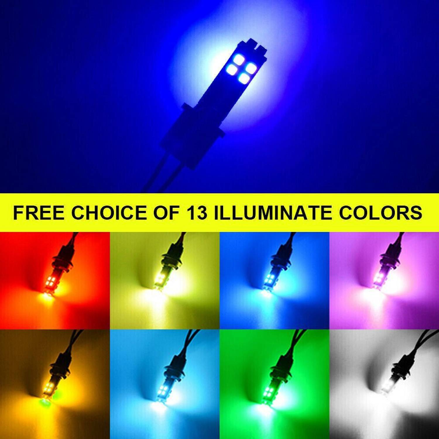 AutoPowerz Multi-Color RGB T10 LED Bulbs with RF Remote - Image 4