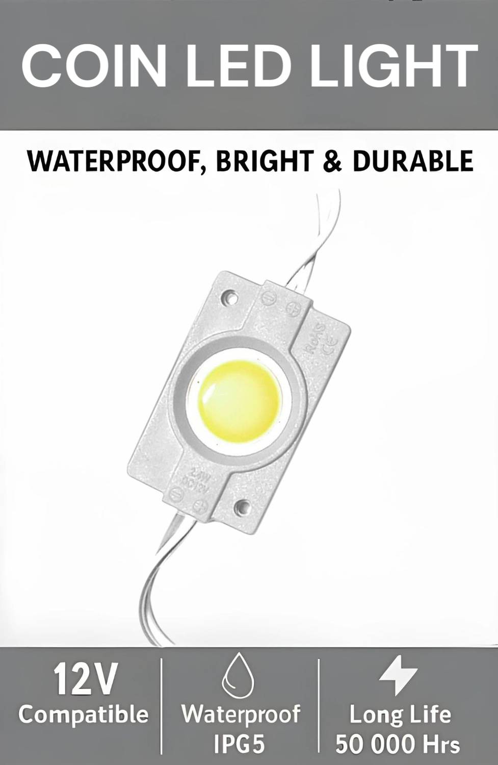 Lednexa 1pc Each(Red,Green,Blue,Pink,White,Yellow)DC coin led