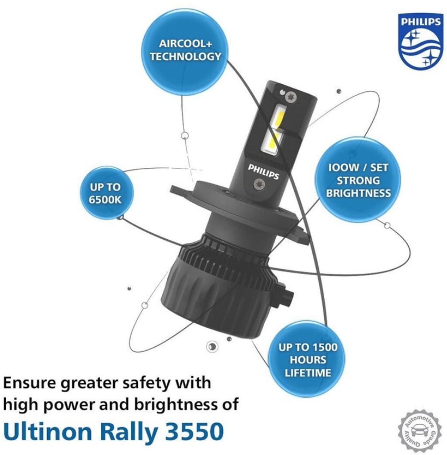 Image of PHILIPS H7 Ultinon Rally 11972U3550X2 Headlight Car LED (12 V, 50 W)