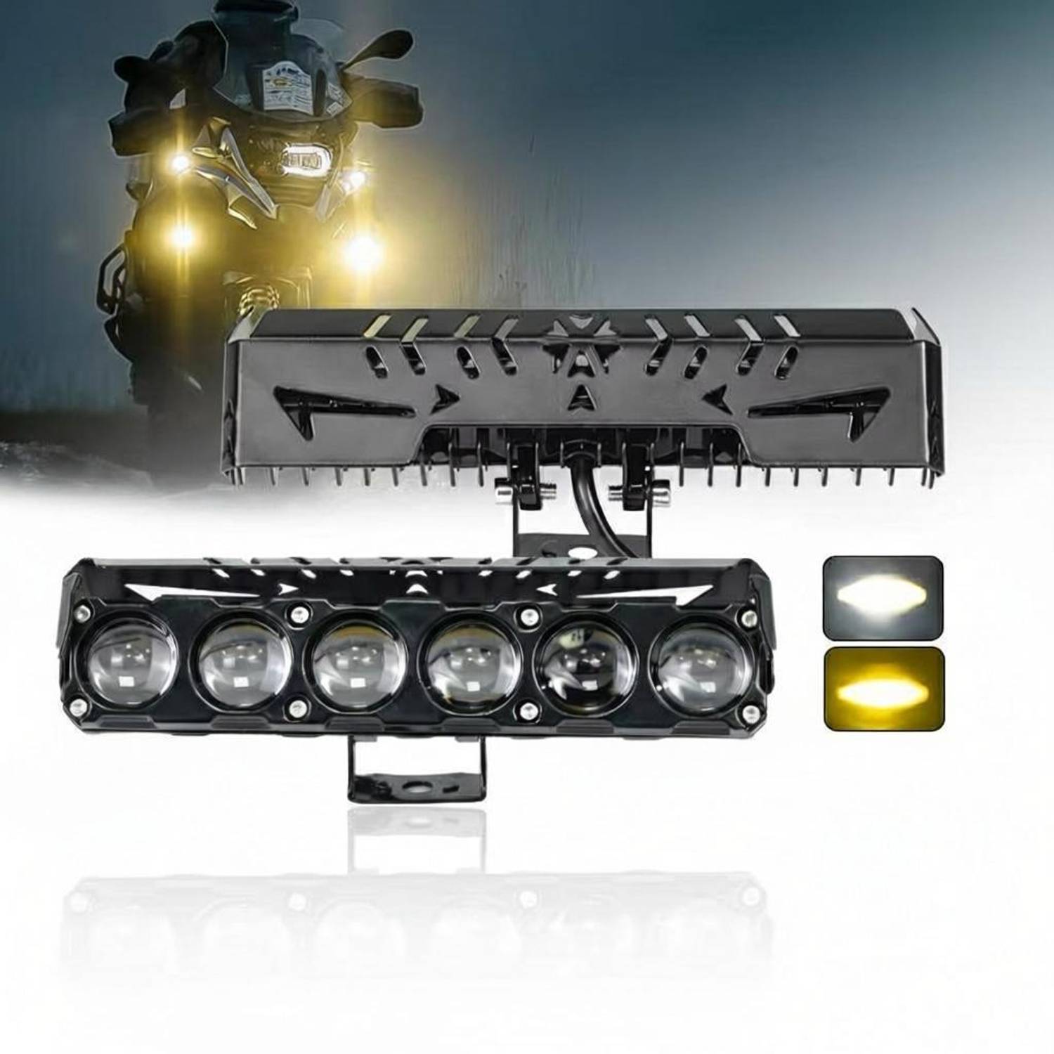 AutoBizarre 12V 6 LED Headlight Fog Lamp Led Projector Yellow White Metal Body Spotlight Fog Lamp Motorbike, Car, Van, Truck LED (12 V, 24 W)