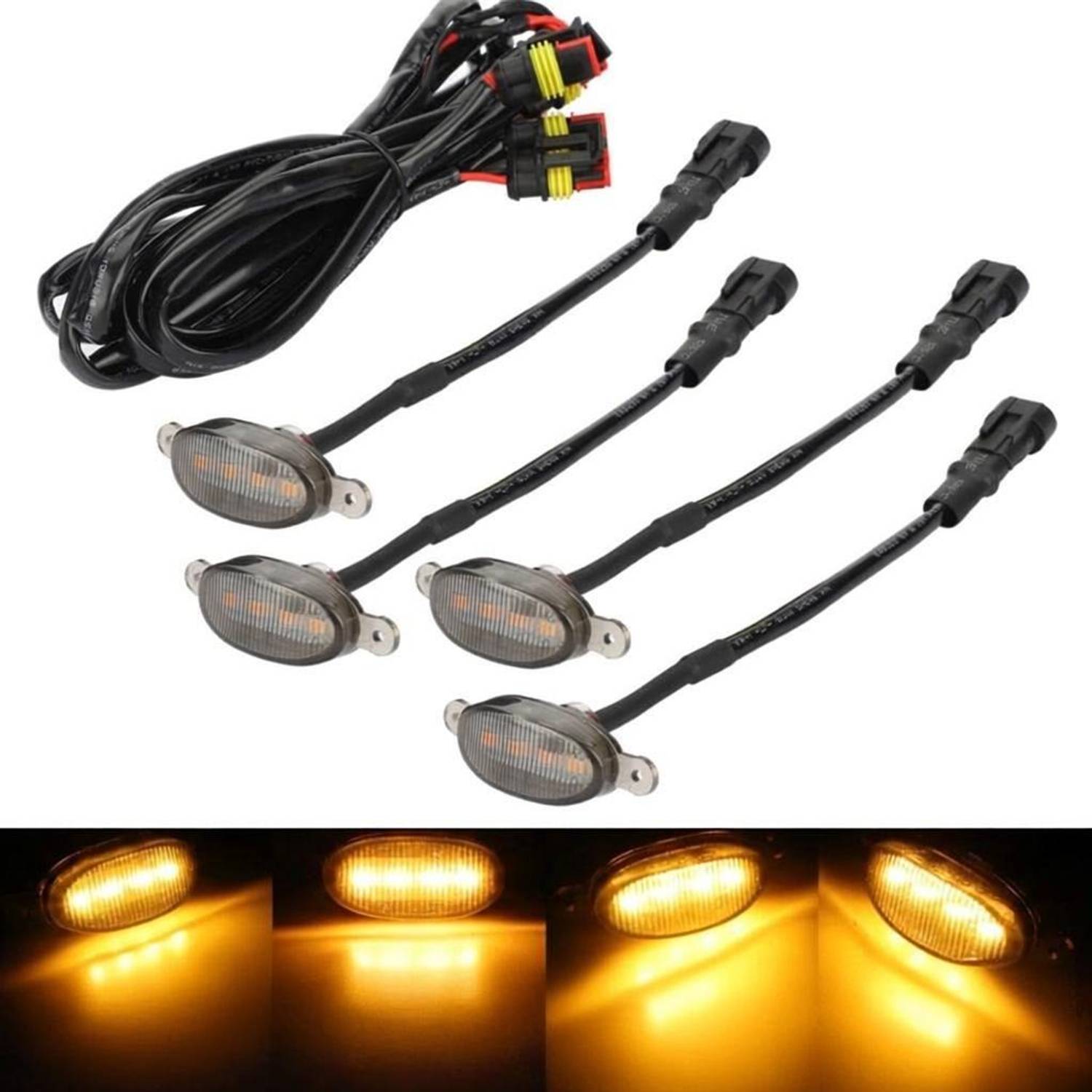 ACE Universal Car Grill Light LED Car Grill Yellow Light Fit for TACOMA Dash Light Car LED for Mahindra (12 V, 12 W)