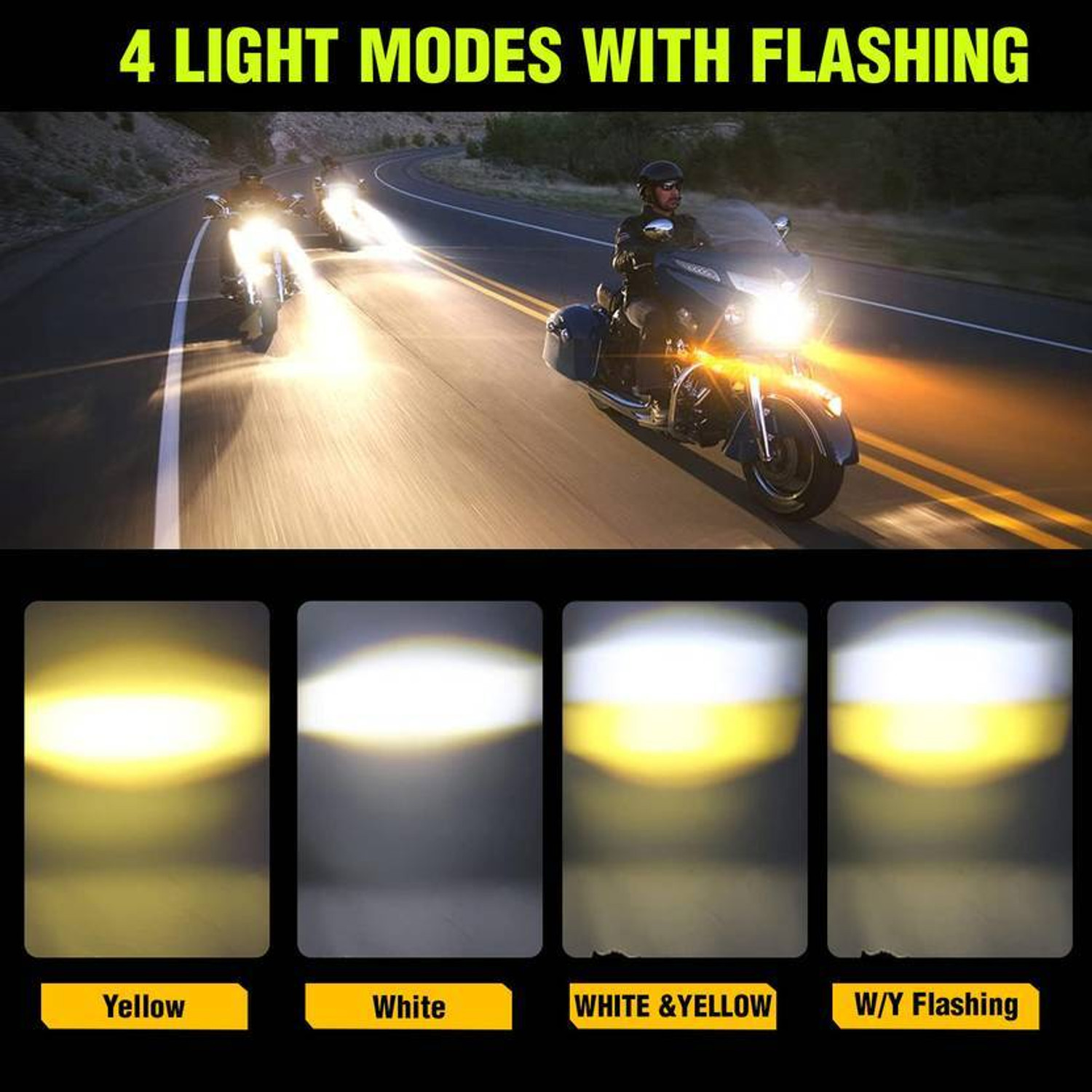 Image of TRYFLY TY-26 Universal 3-Lens LED Fog Lights Yellow /White Color Fog Lamp Car, Motorbike, Truck, Van LED (12 V, 60 W)