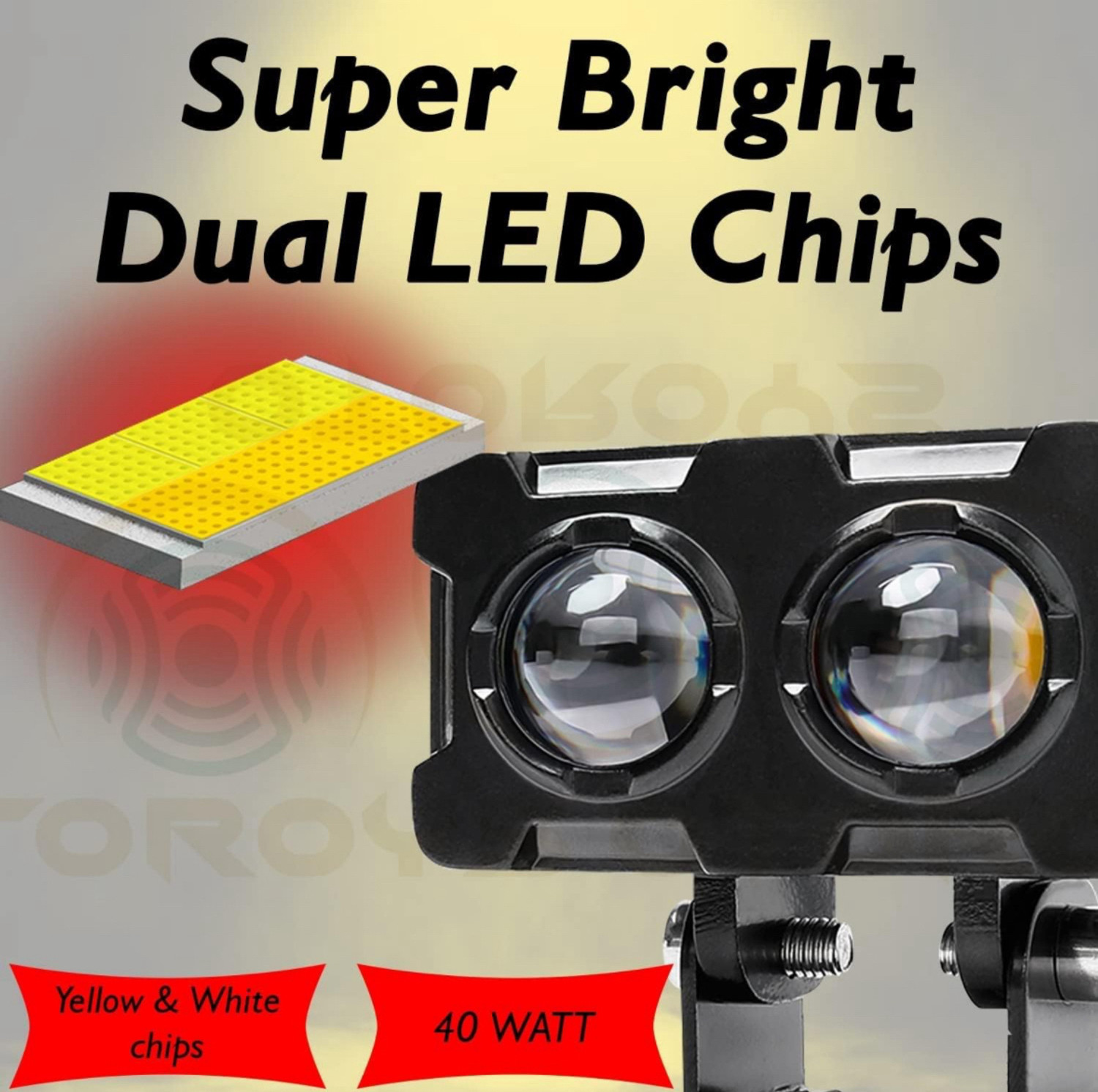 Image of Anaisha LED Fog Lights ,White and Amber Projector Light for all bikes (pack of 2) Fog Lamp Motorbike LED (12 V, 40 W)