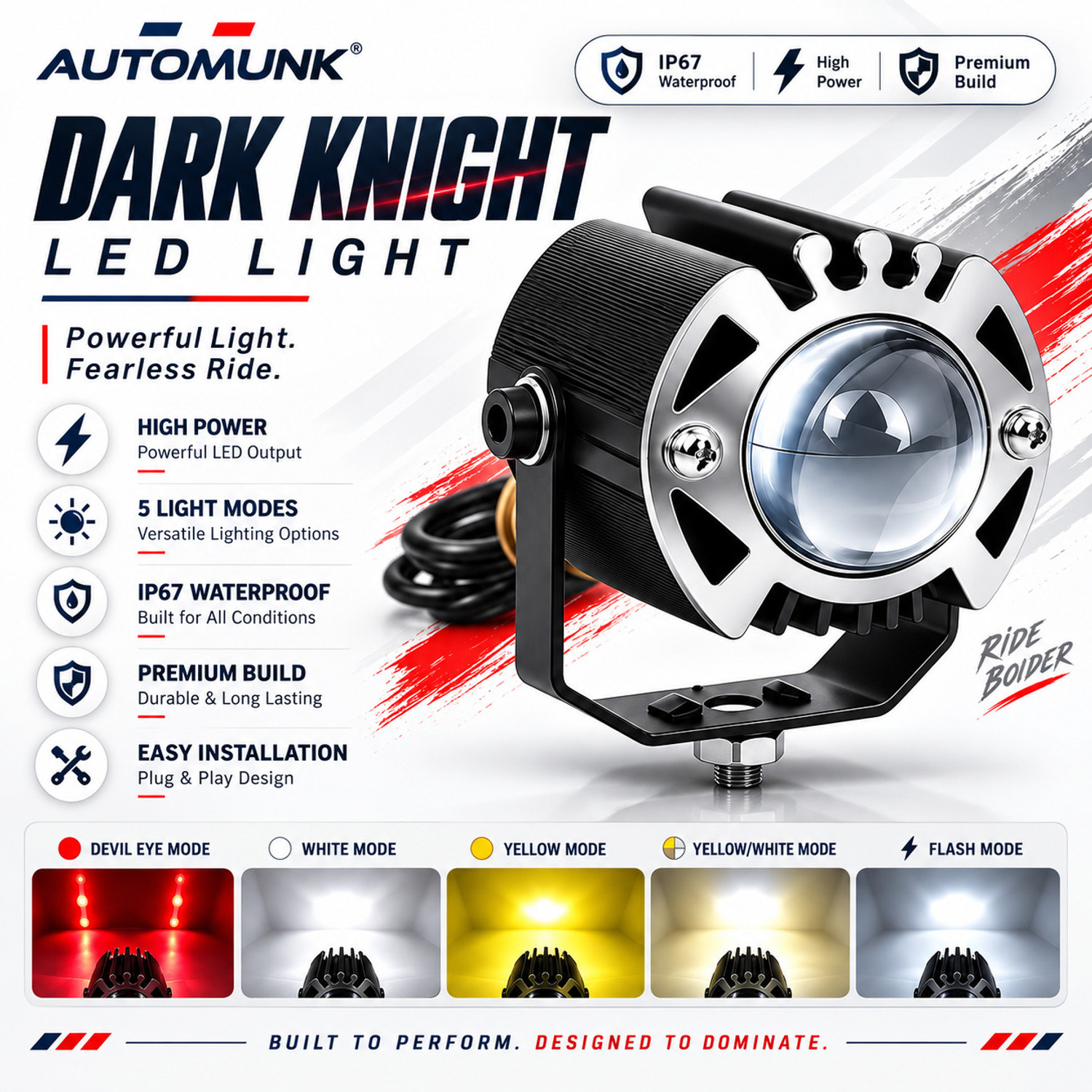 Image of automunk 8 led light vehicle light bulb Fog Lamp Motorbike, Car LED (12 V, 48 W)