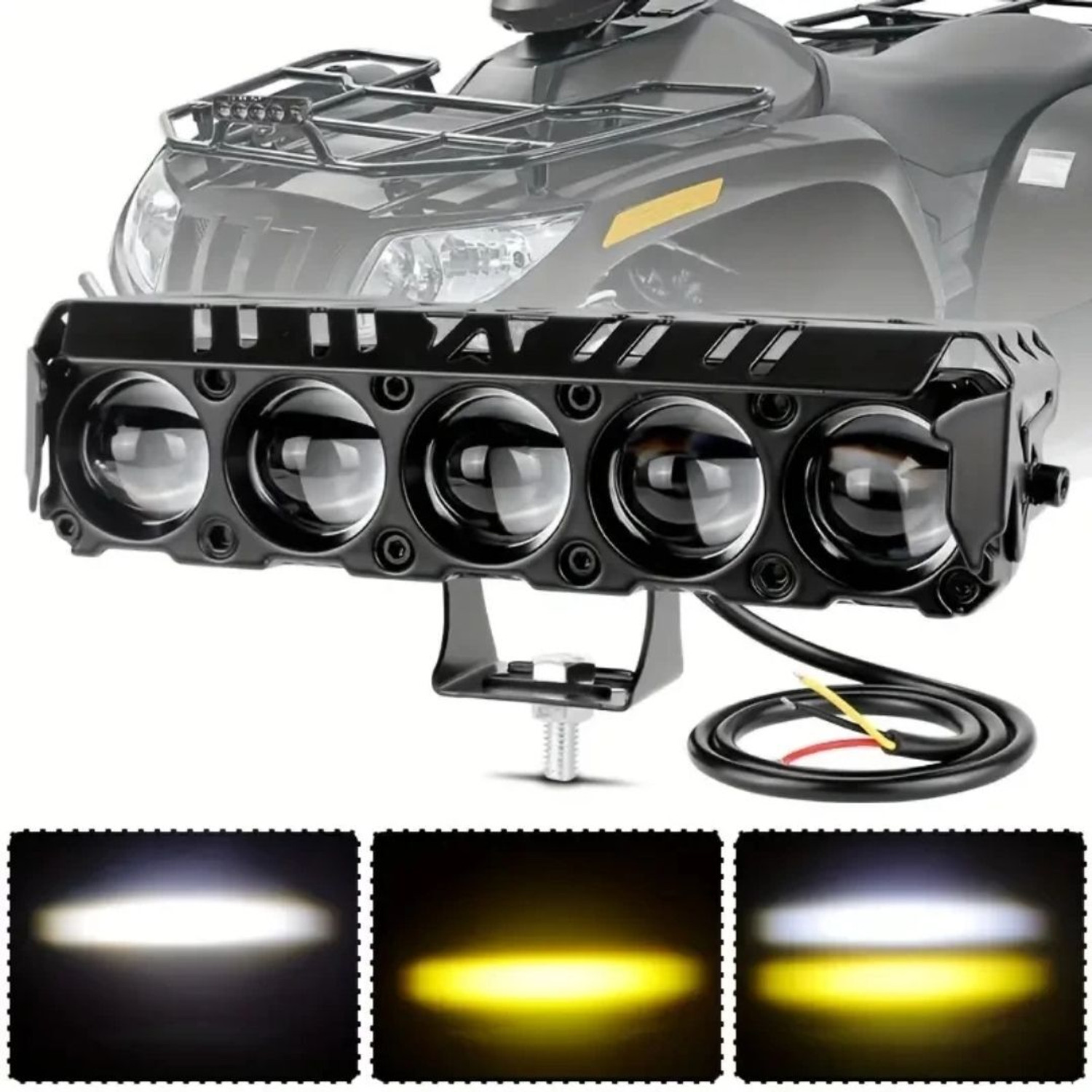 Image of Anaisha Enterprises 5 lens led foglight(white /yellow) pack of 1pc with on /off switch Fog Lamp Car, Motorbike LED (12 V, 30 W)