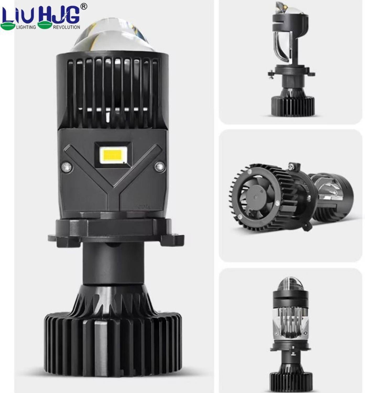 LIU HJG White LED Double Lens H4 120W Headlight Bulb - Image 3
