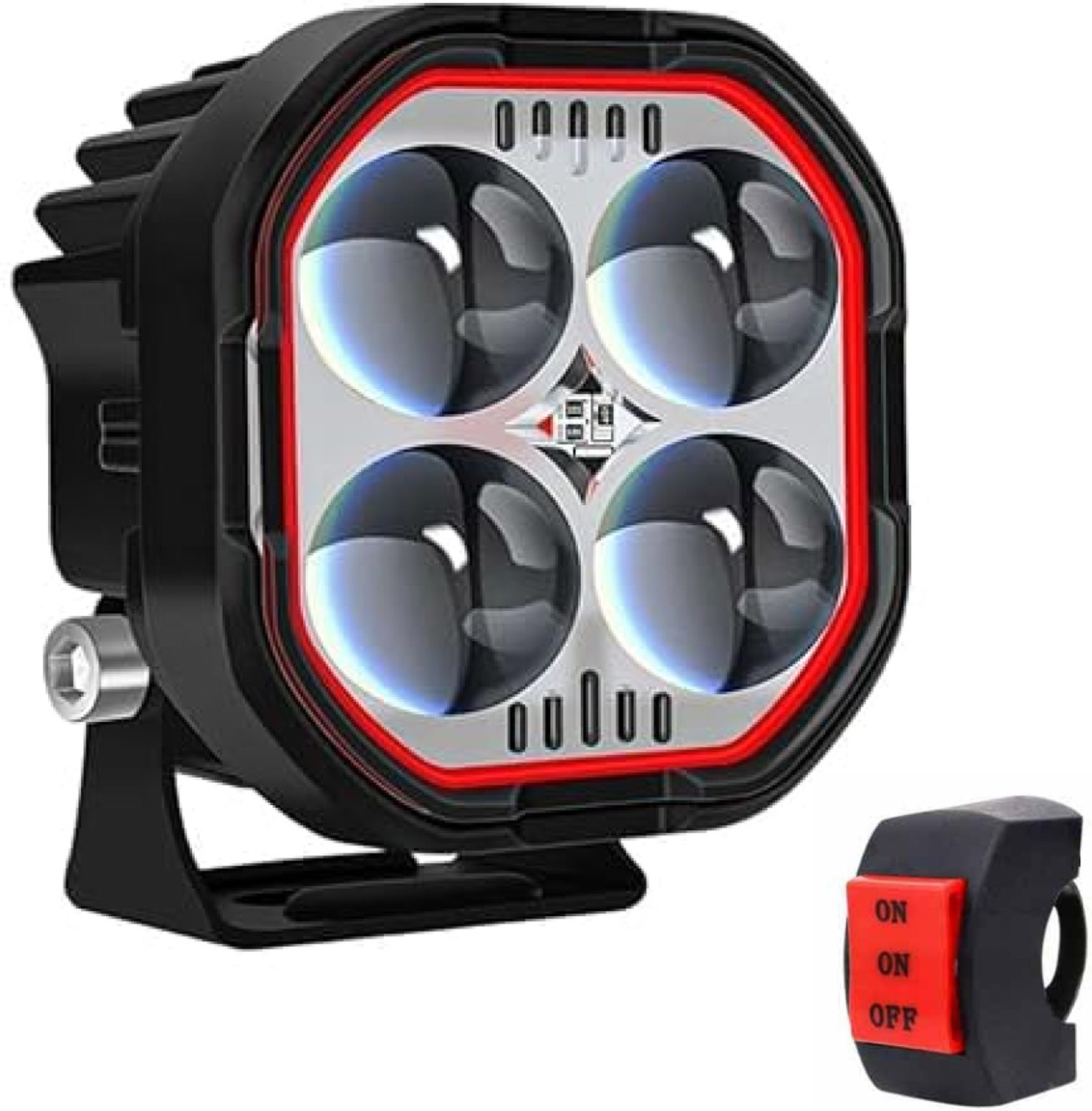 Image of Rhtdm 4 LED Universal Projector Light for Bike Original Fog Light for Bike And Car Fog Lamp Bus, Car, Motorbike, Truck, Van LED (12 V, 49 W)
