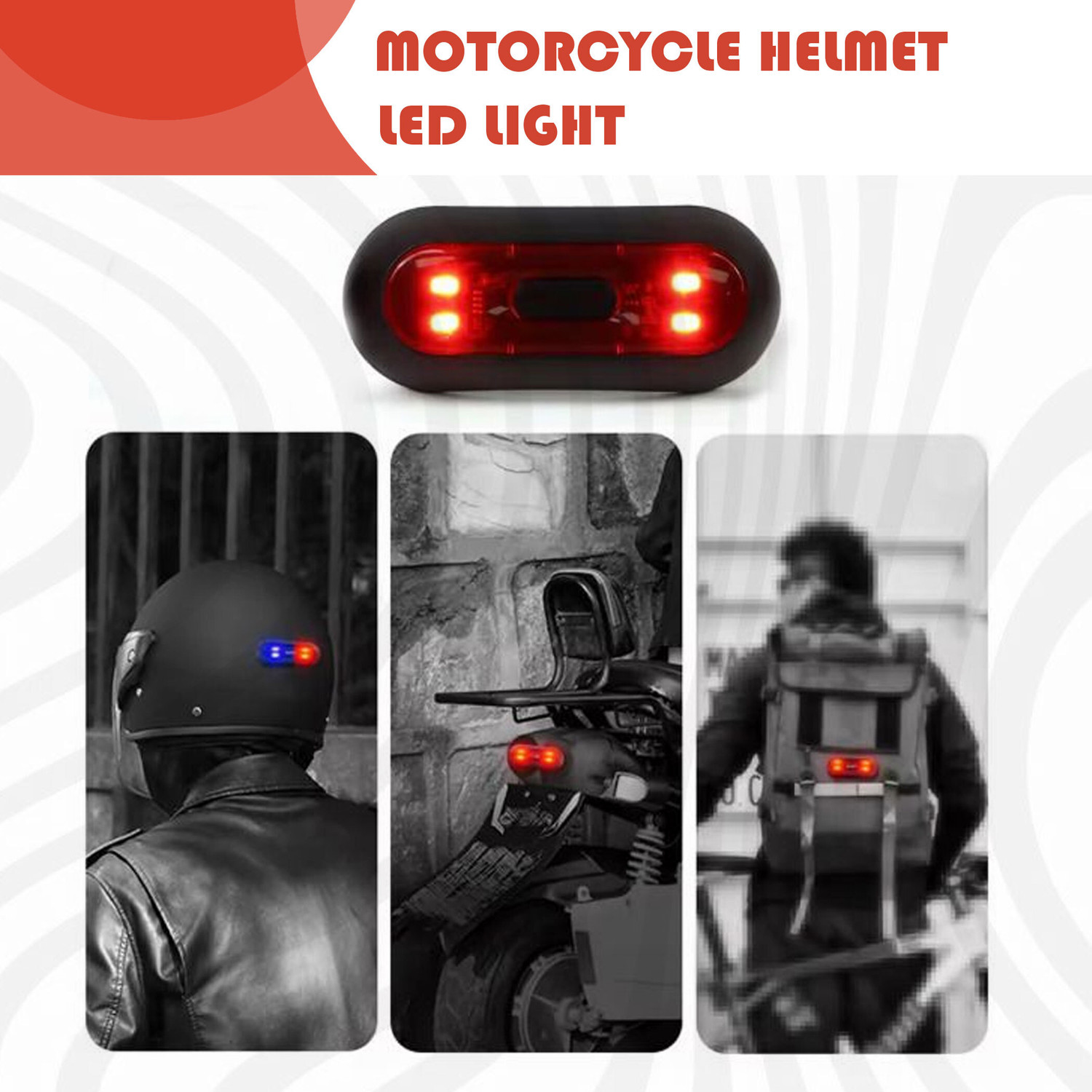 Image of Huims New-Smart Light Strip Safety Signal Warning Light Helmet Tail Light Motorbike LED (2 V, 5 W)