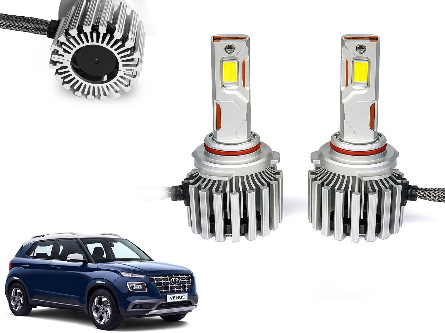 Image of AUTO PEARL 2-Side 9005 /HB3 LED Bulb for Car 280W-12V 18000LM 6000K Ultra White light B52 Headlight Car LED for Hyundai (12 V, 280 W)