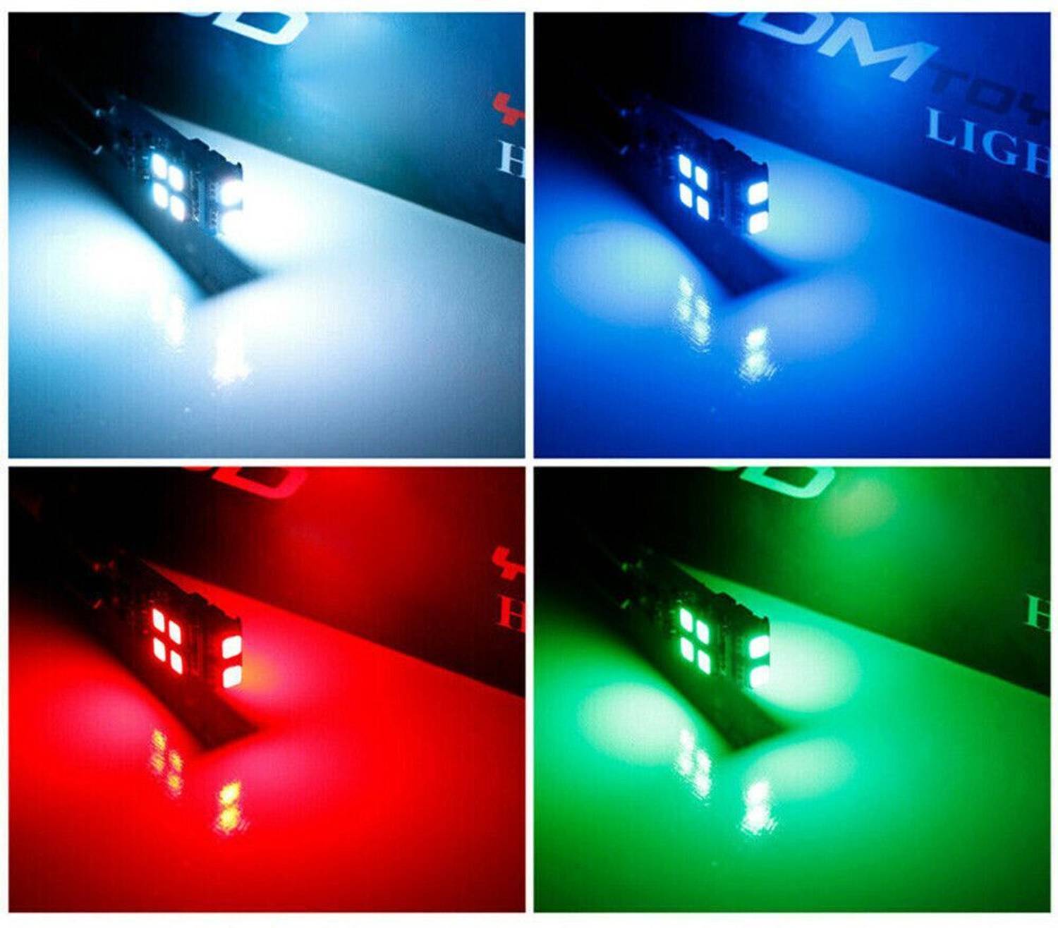 AutoPowerz Multi-Color RGB T10 LED Bulbs with RF Remote - Image 5