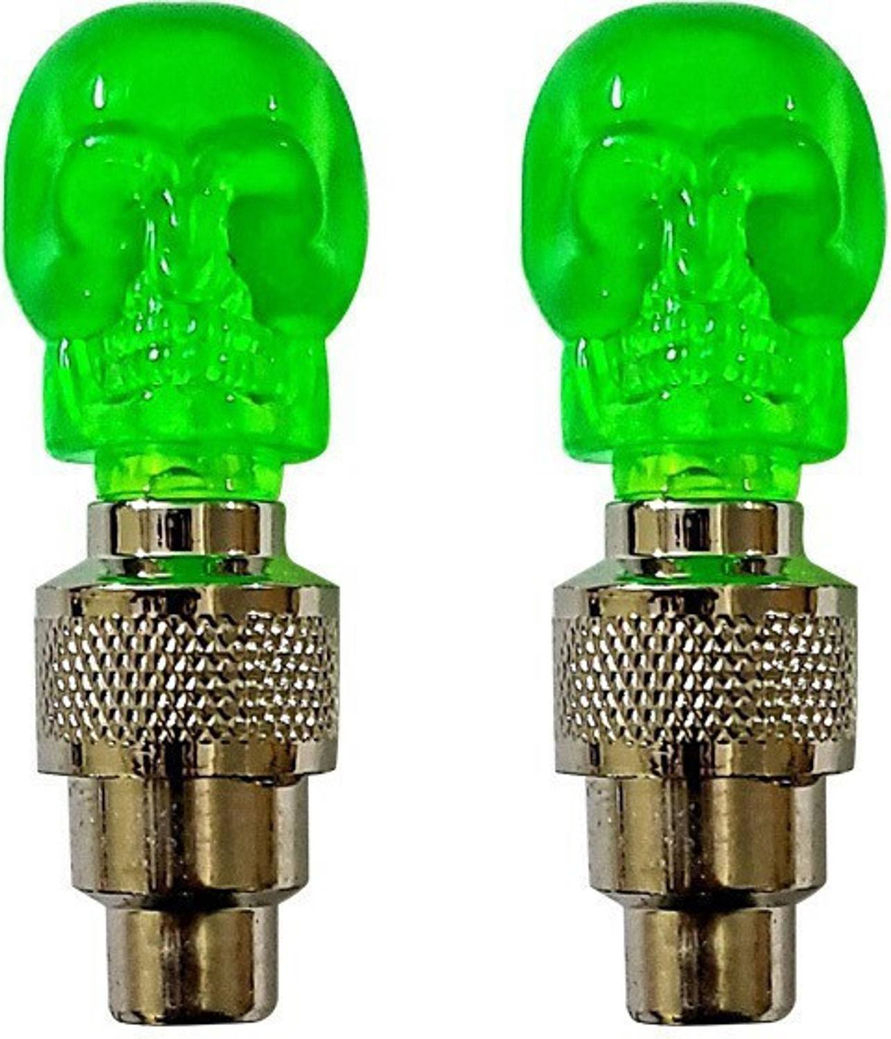 AutoPowerz Tyre Skull Green Light 2pcs Indicator Light Car, Motorbike LED (12 V, 12 W)