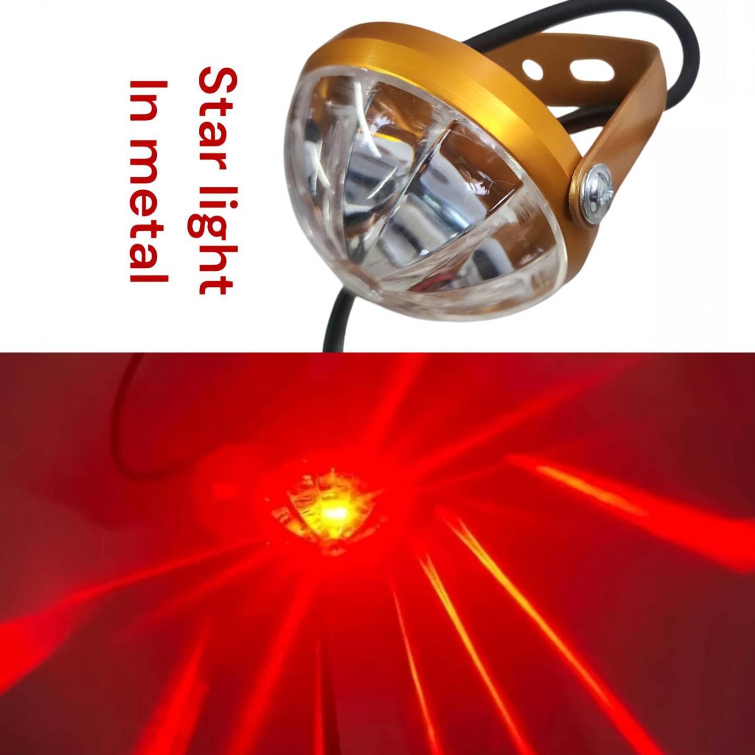 BIKEBLOOM Red LED Star Light Lamp Motorcycle Flash Lighting Pack of 1 - Image 1