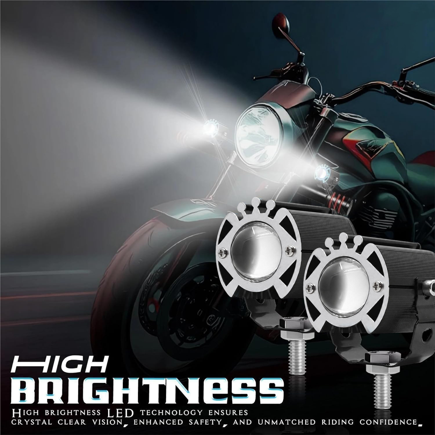 Image of FABTEC G16 LED Fog Light 5 Modes Red White Yellow Beam for Bike & Scooty with Switch Fog Lamp Motorbike LED (12 V, 30 W) (Universal For Bike, Pack of 2)