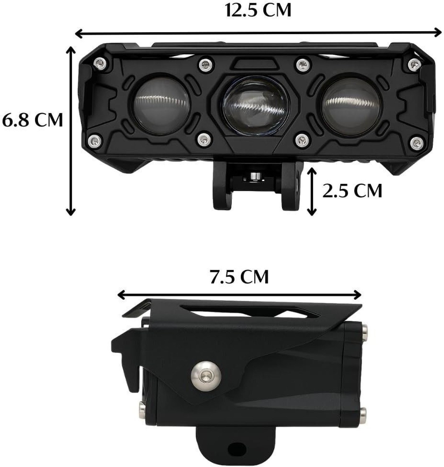 Image of LIU HJG 3 LED 180W Yellow /White with Red Devil Eye Fog Light Fog Lamp Car, Motorbike, Truck LED (9 V, 180 W)