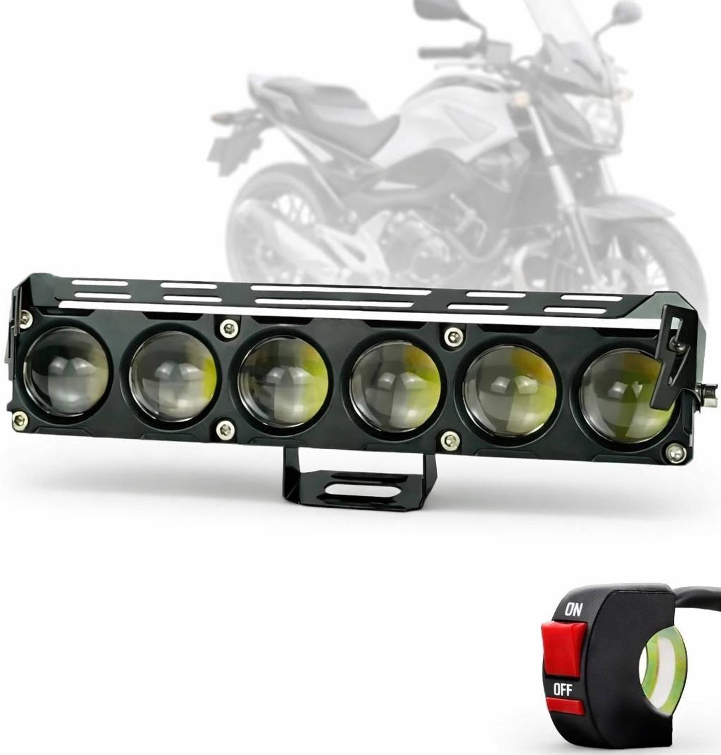 BIKEBLOOM 6 LED Fog Light White Yellow Car Motorbike 12V 30W
