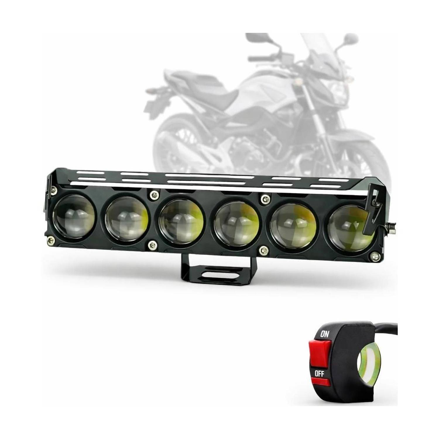 BIKEBLOOM Fog light 6 led in 1 fog light (white and yellow) pack of 1pc Fog Lamp Car, Motorbike LED (12 V, 30 W)