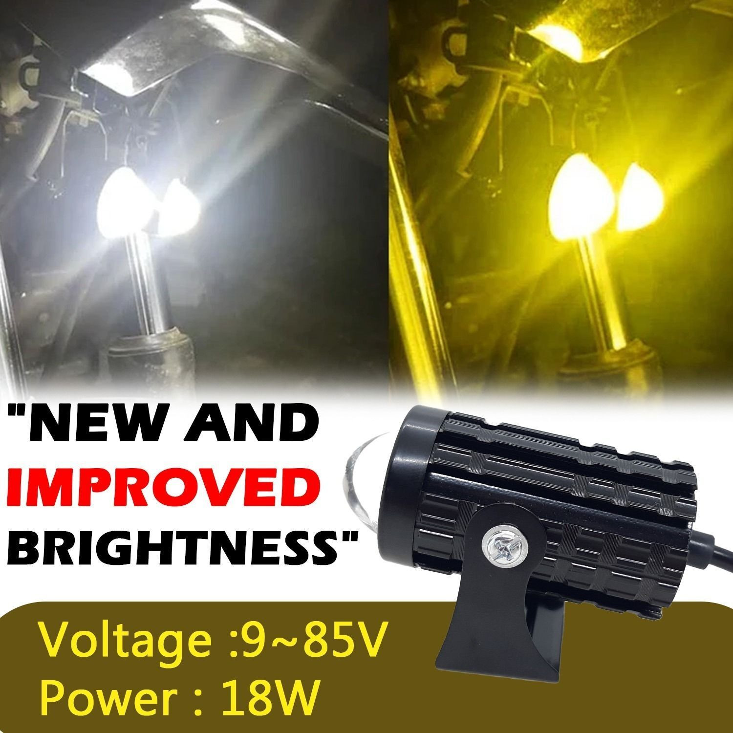 Image of LIU HJG 36 Watt Yellow /White Red Devil Eye Mini LED Fog Light Fog Lamp Car, Motorbike, Truck LED (9 V, 36 W)