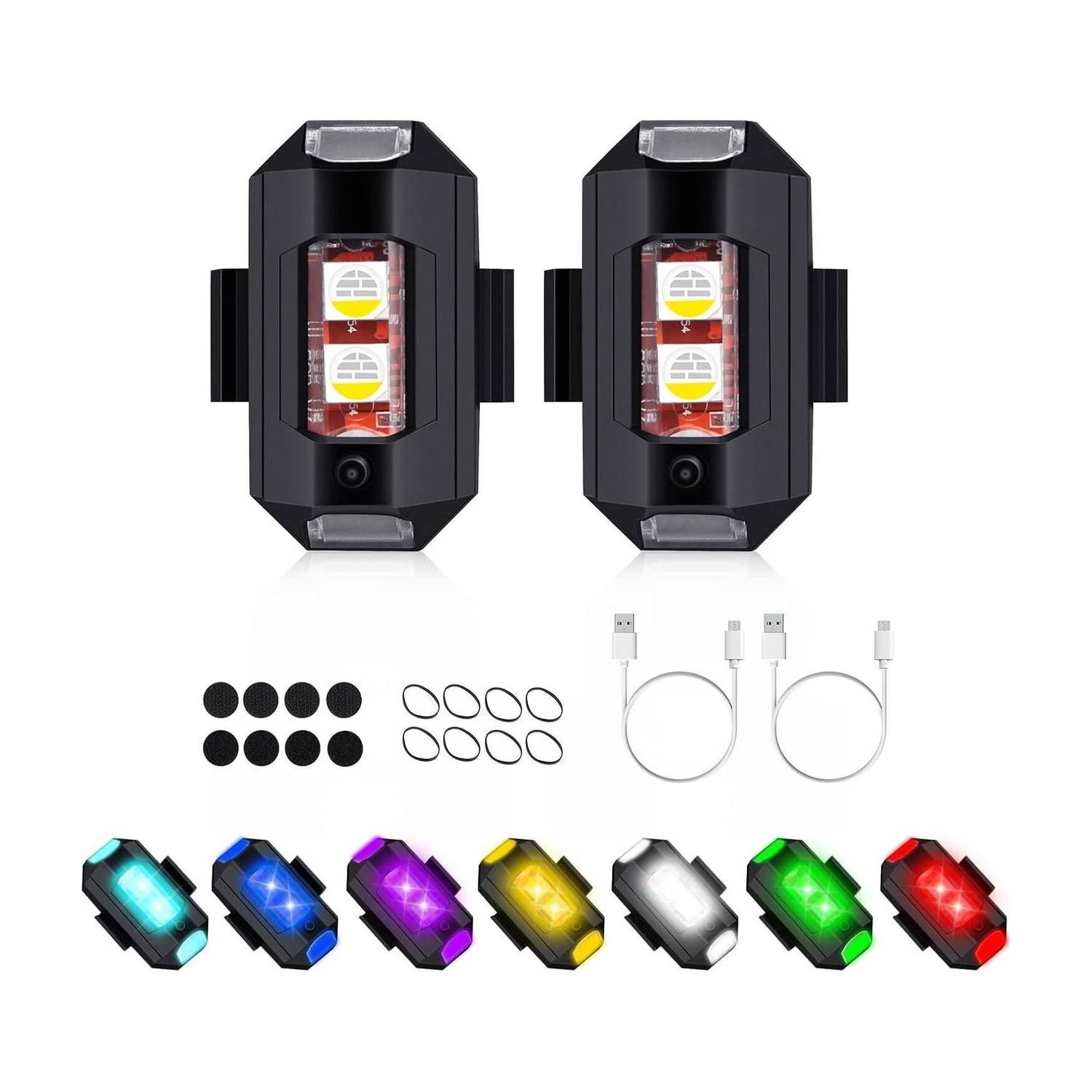 Favoto 7 Color Strobe Lights with USB Charging - Image 1
