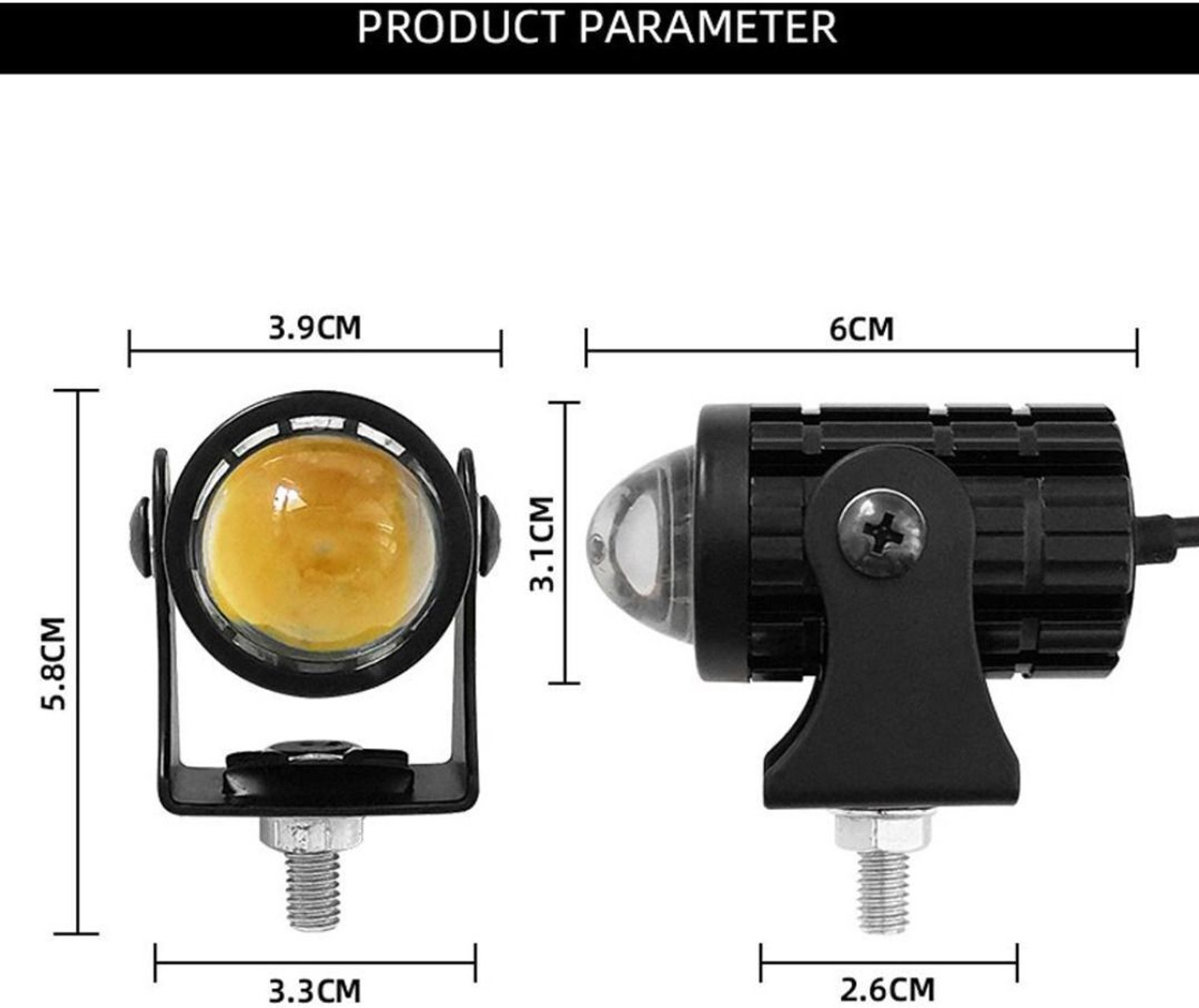 Image of LIU HJG Mini LED 36 Watt Fog Light With Yellow /White Red Devil Eye Fog Lamp Car, Motorbike, Truck LED (9 V, 36 W)
