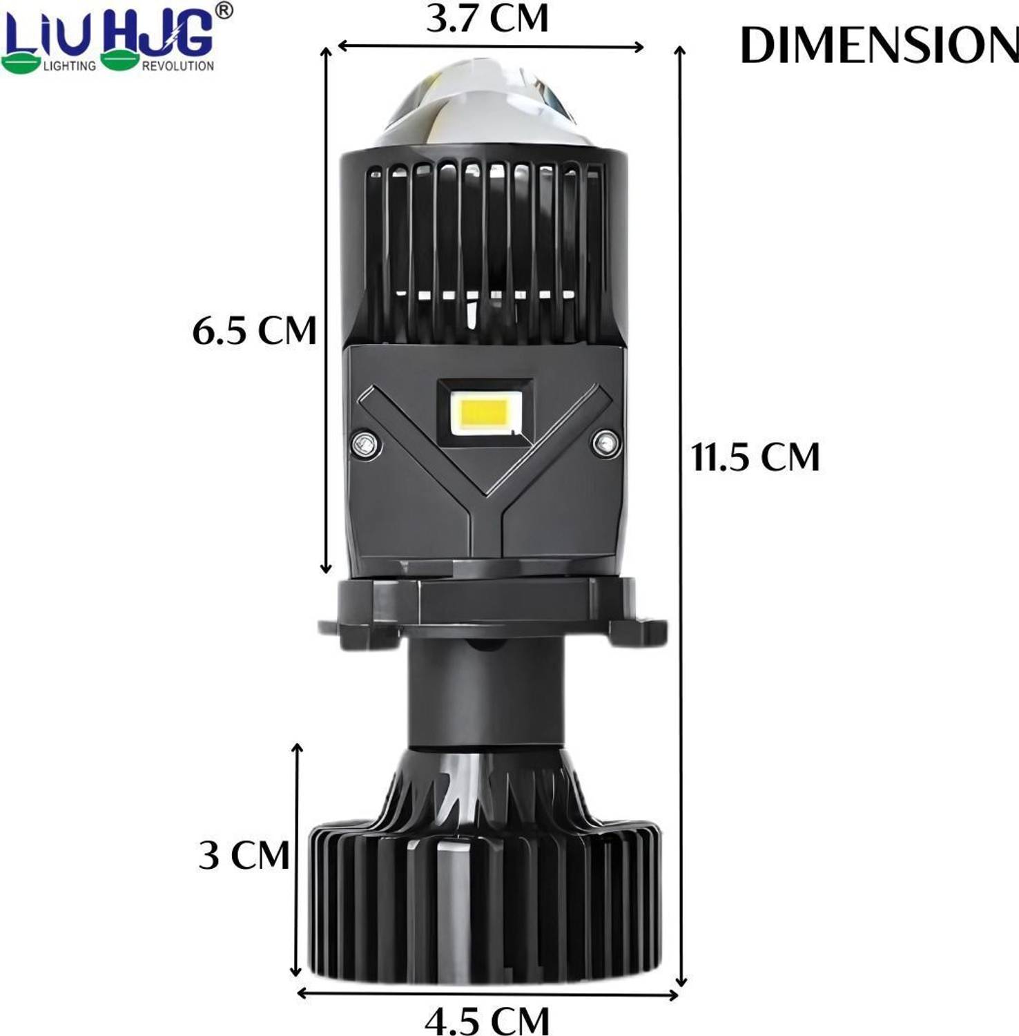 LIU HJG White LED Double Lens H4 120W Headlight Bulb - Image 2