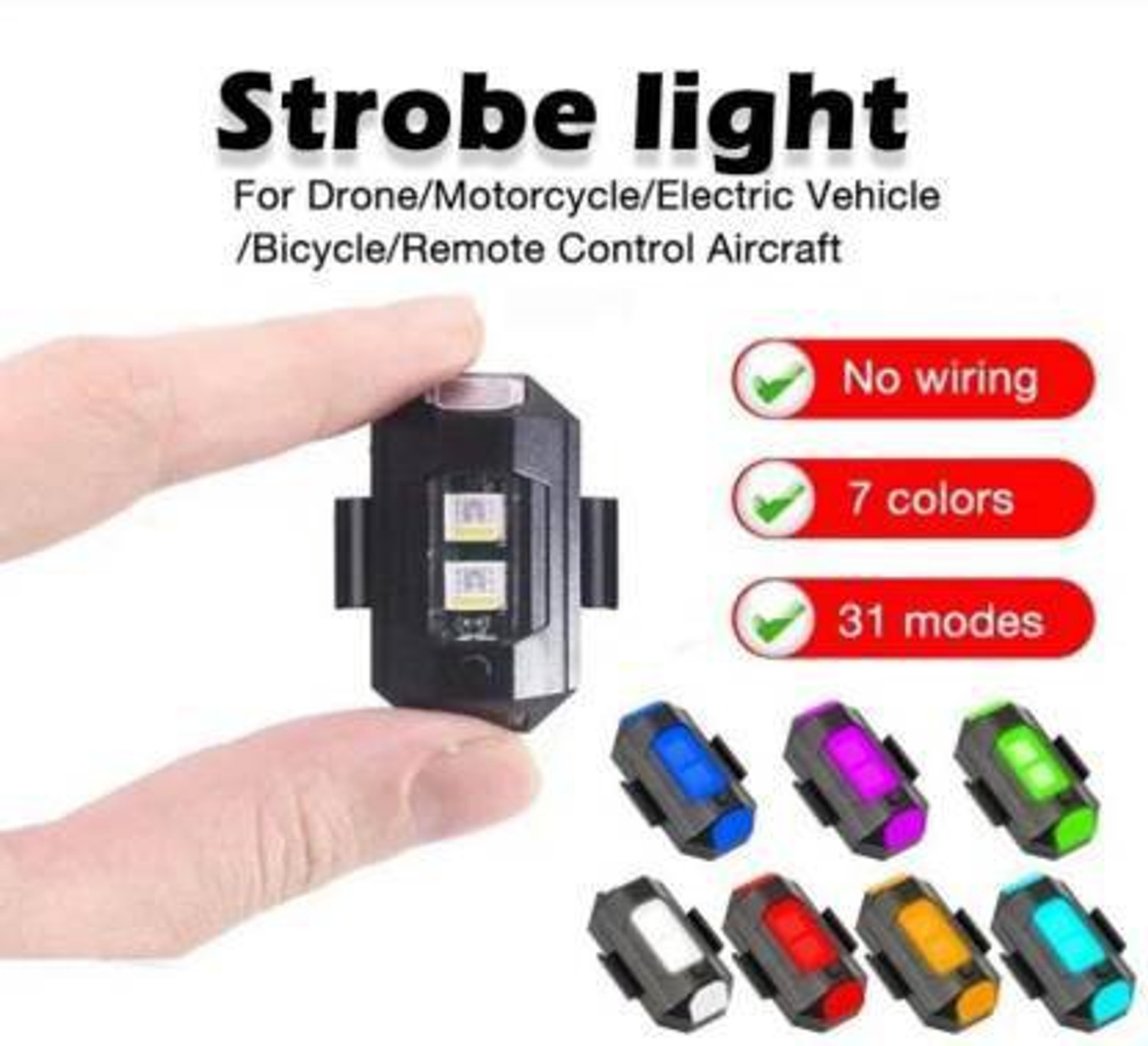 Image of Gadiparts 7 Colors Motorcycle Bike Helmet LED Blinker Night Light Tail Light Motorbike LED Indicator Light Car, Motorbike LED (12 V, 12 W)
