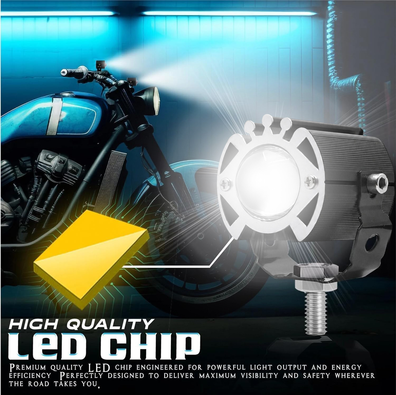 Image of FABTEC G16 LED Fog Light 5 Modes Red White Yellow Beam for Bike & Scooty with Switch Fog Lamp Motorbike LED (12 V, 30 W) (Universal For Bike, Pack of 2)