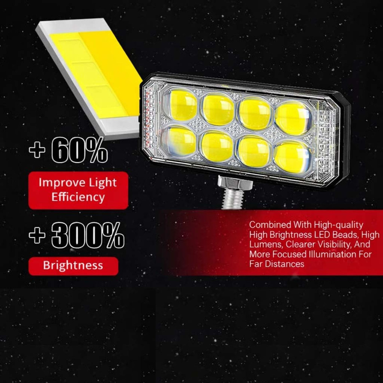 Image of TRYFLY 6 Mode 8 Led Vehicle light multi colour Fog Lamp Car, Motorbike, Truck, Van LED (12 V, 48 W)