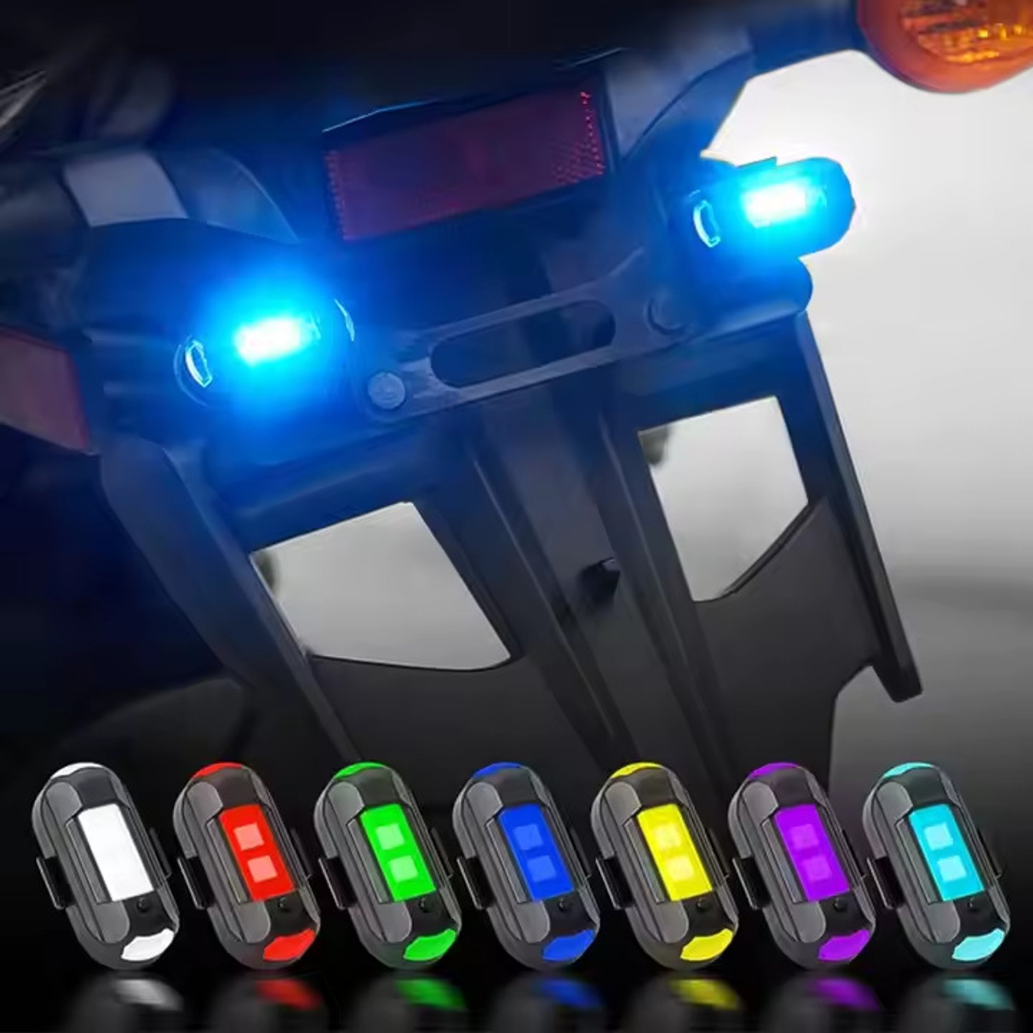 Image of TRYFLY TY-1 Universal Safety Small Light 7 Colors, 30 Modes, Cycle, Helmet Light Tail Light Car, Motorbike, Truck, Van LED (12 V, 10 W)