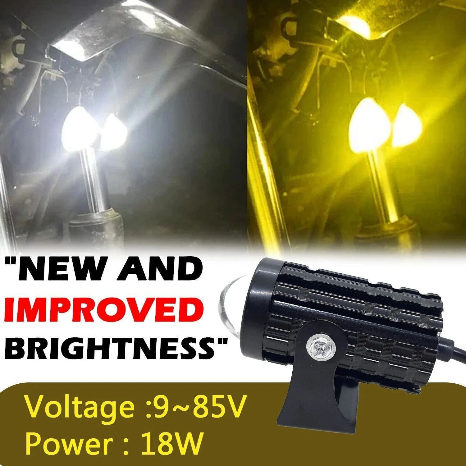 Image of LIU HJG Mini LED 36 Watt Fog Light With Yellow /White Red Devil Eye Fog Lamp Car, Motorbike, Truck LED (9 V, 36 W)