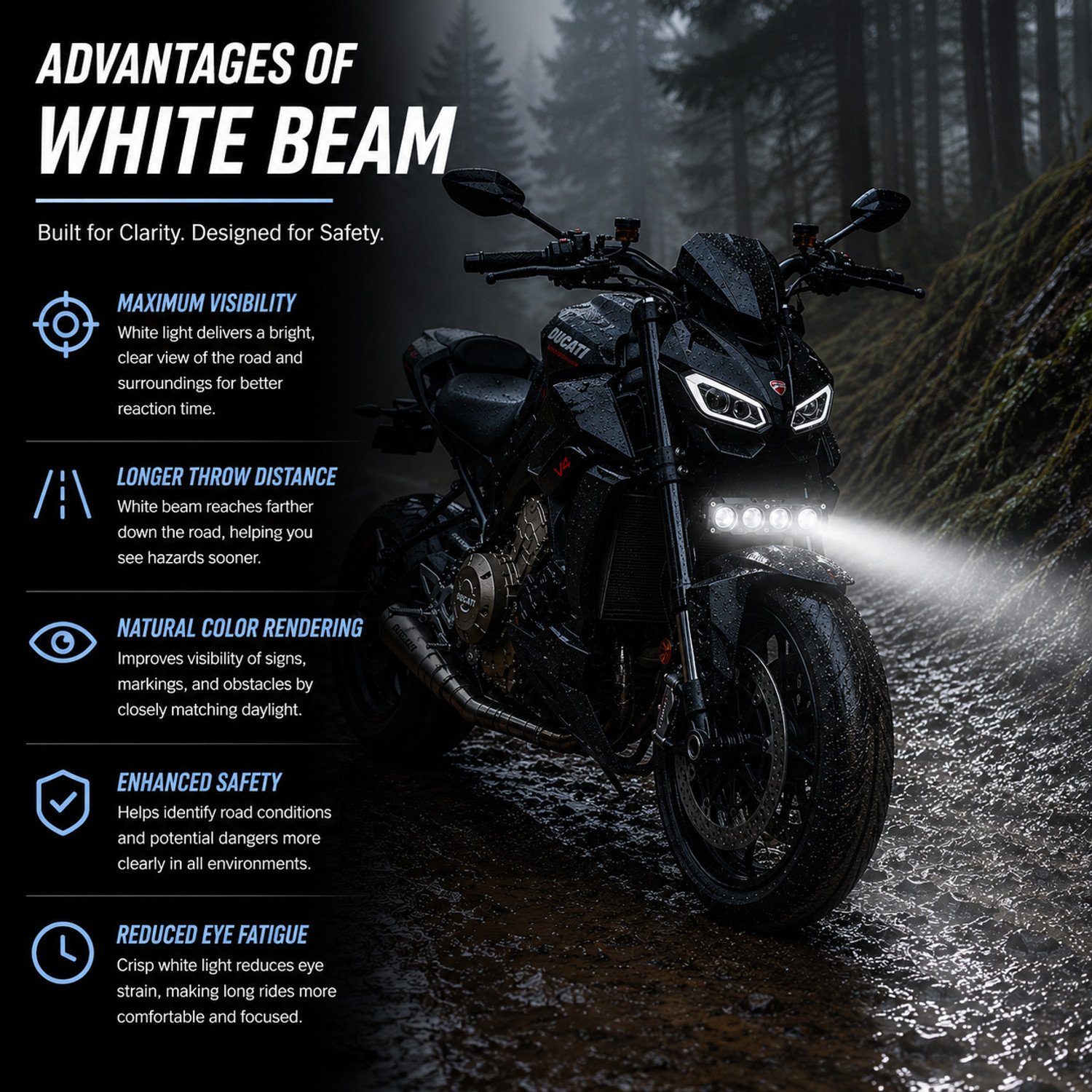 Image of automunk 4 Lens LED Driving Light for Bike Car White Yellow Beam Fog Lamp Motorbike LED (12 V, 40 W)