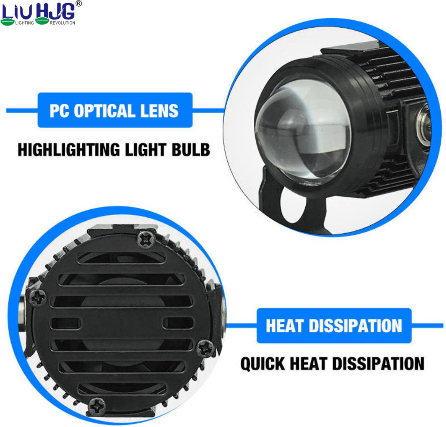 LIU HJG Yellow Mini LED Fog Lamp for Motorbike (9V, 40W) - Image 4