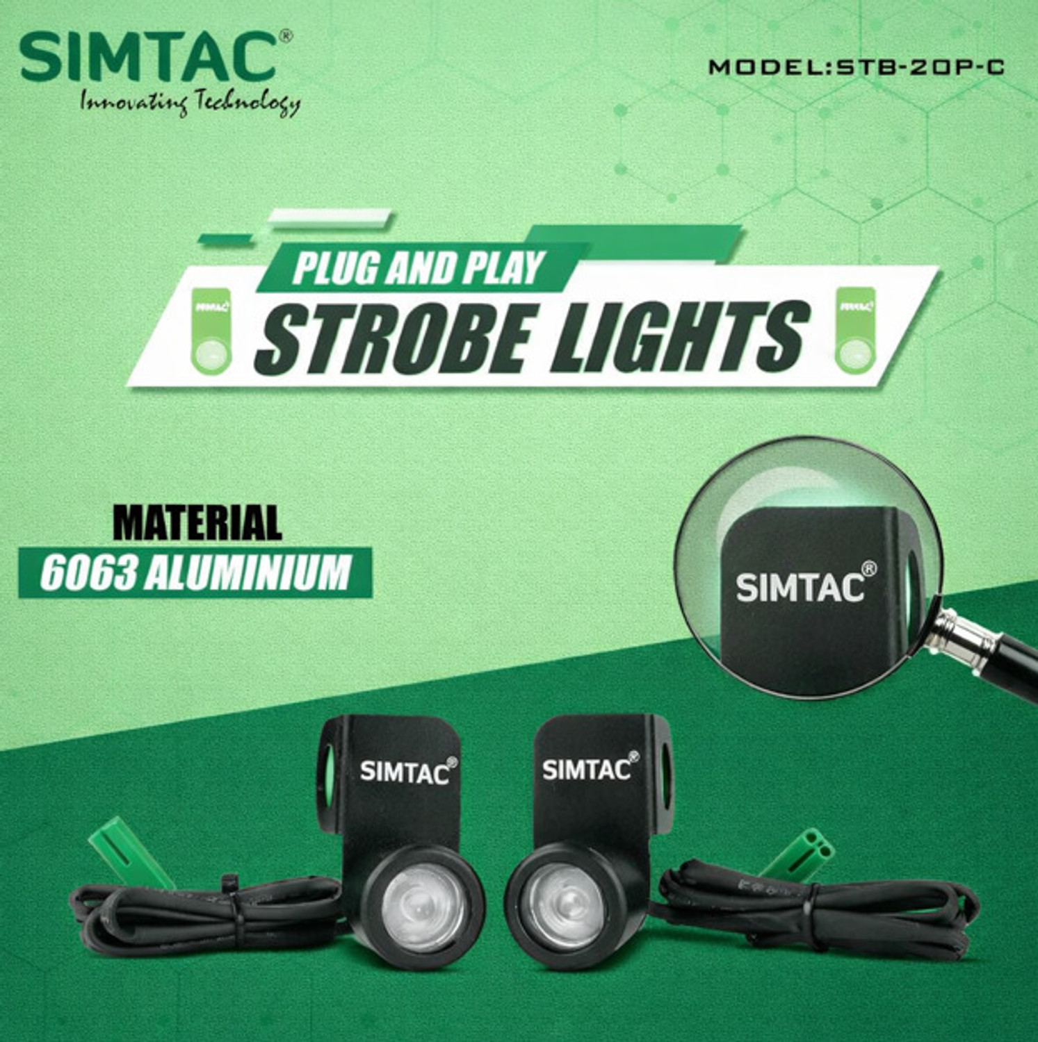 Image of SLFB SIMTAC-VEHICLE-STROBE-LIGHT Side Marker Car, Motorbike LED for Hero, Triumph, Yamaha (12 V, 15 W)