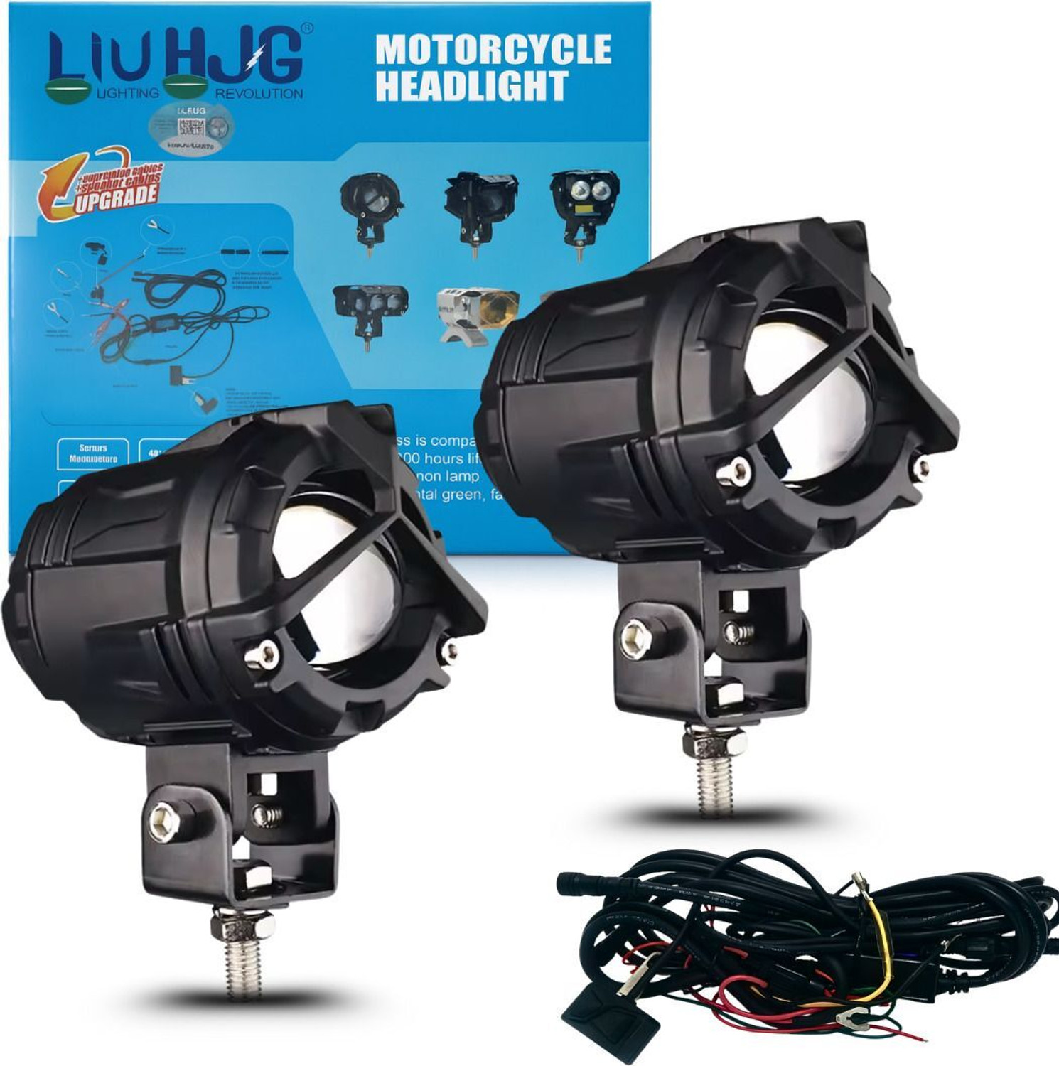 Image of LIU HJG High Bright LED Fog Light Heavy Duty Yellow /White /Red Devil Eye Light Reflection Fog Lamp Car, Motorbike, Truck, Van LED (12 V, 90 W)