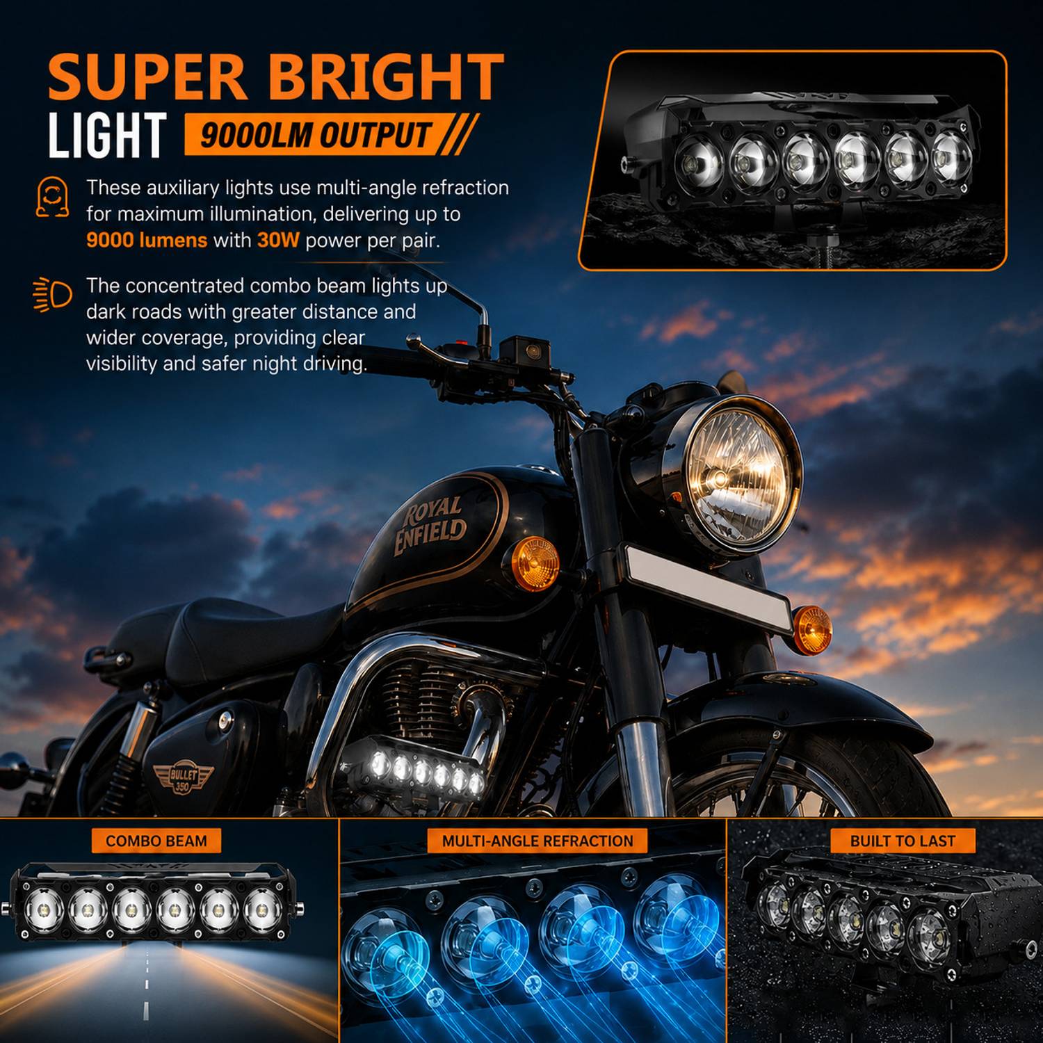 automunk 6 LED Auxiliary Fog Light 12V 48W - Image 4
