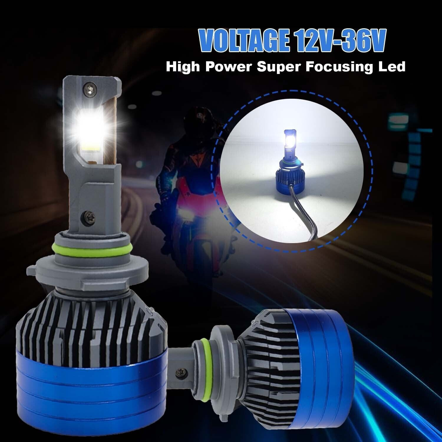 Image of LIU HJG White LED 300W DC 12V-80V Headlight Bulb Headlight Car LED (12 V, 300 W) (Universal For Car, Pack of 2)