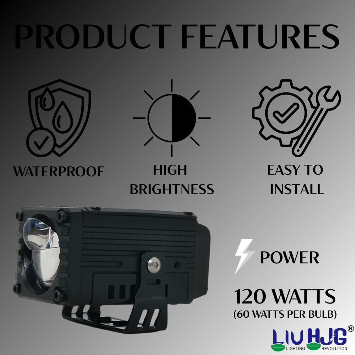 Image of LIU HJG Yellow /White 120 Watt Blaze Waymaker Pro Fog Light With Devil Eye Fog Lamp Car, Motorbike, Truck, Van LED (12 V, 120 W)