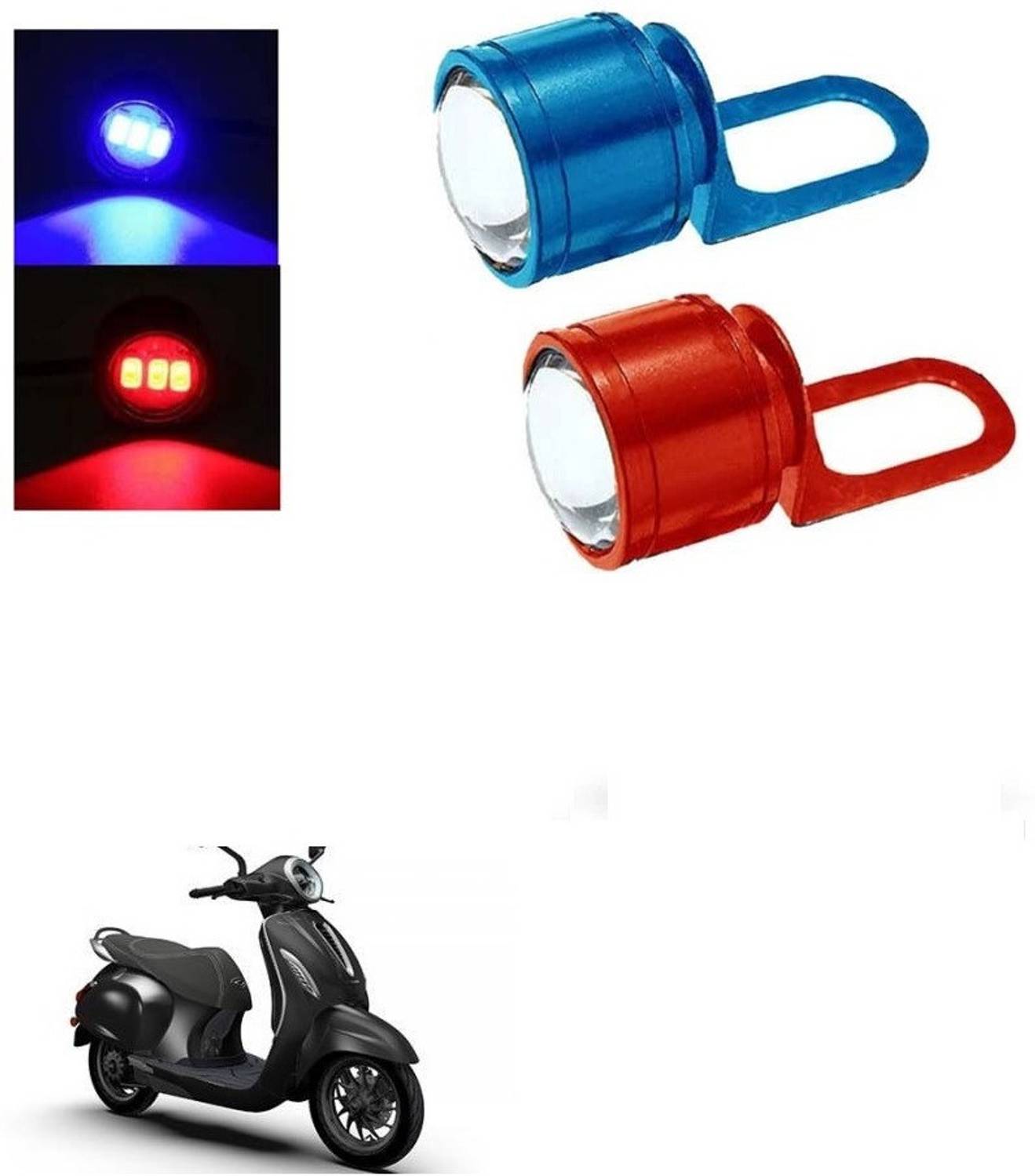 SRPHERE STROBE-LED-RED-BLUE FOR _Bajaj Chetak Tail Light Motorbike
